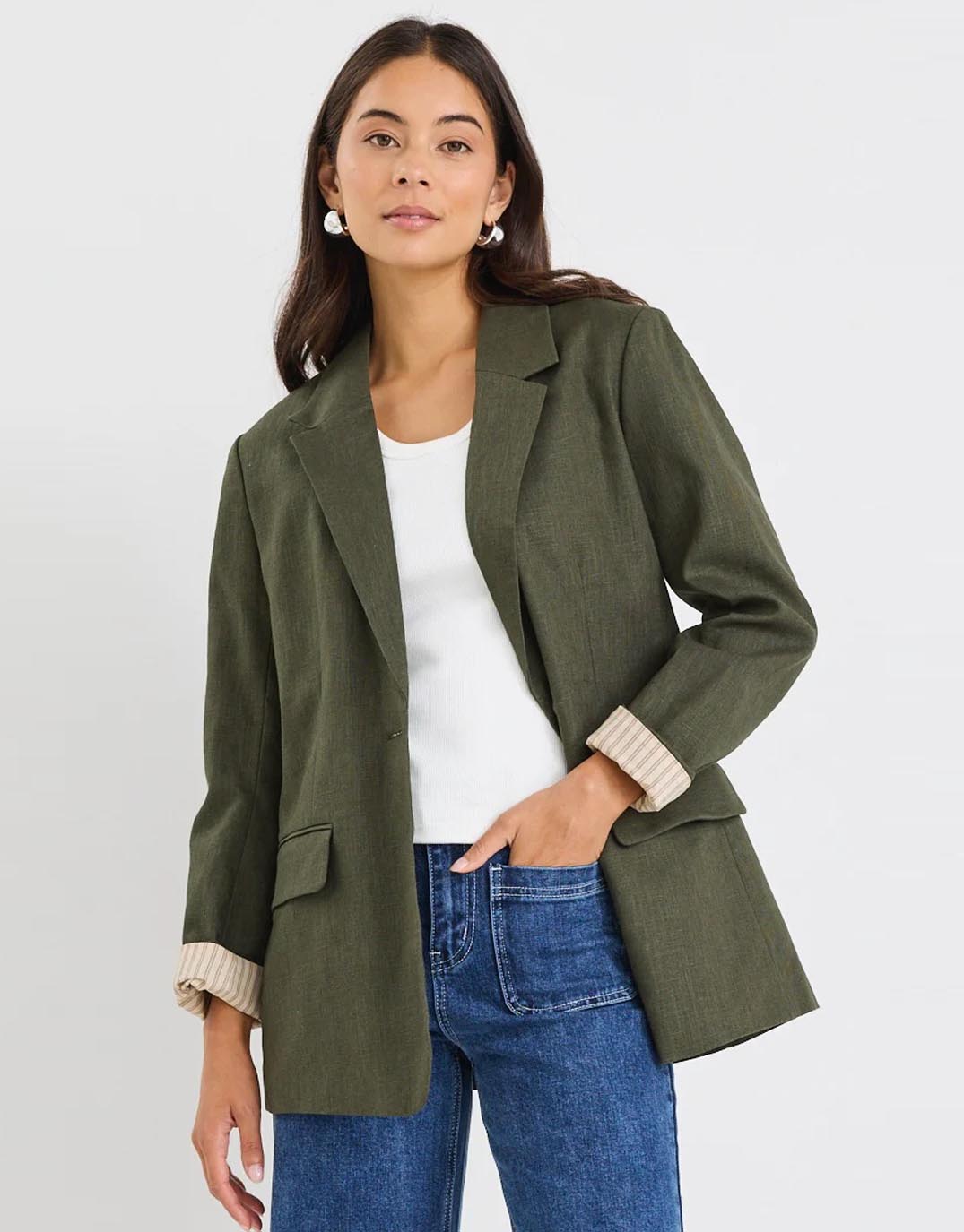 Image of Jackets. Productname: Dock Blazer - in Khaki colour by brand - Ivy & Jack