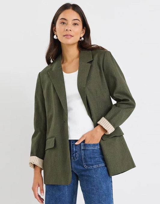 Image of Jackets. Productname: Dock Blazer - in Khaki colour by brand - Ivy & Jack