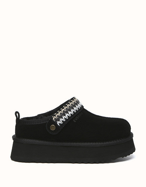Image of Slippers. Product name - EVERAU® Maeve Slipper in Black colour by brand - Everau