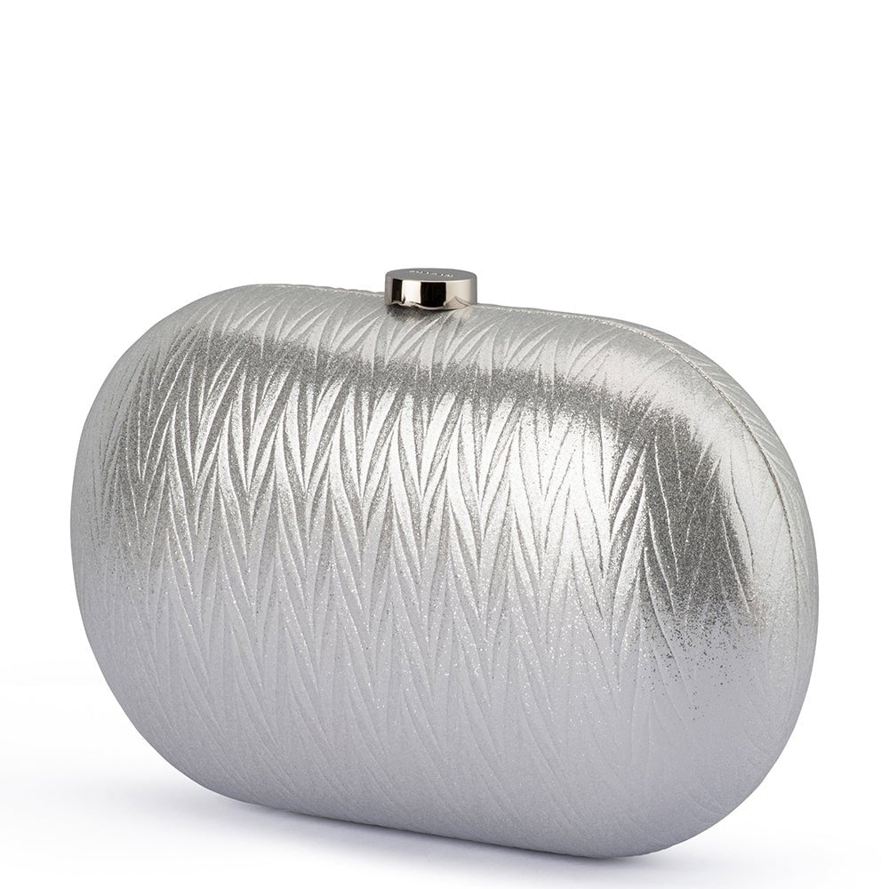 Olga Berg IZZA Oval Clutch (Silver)