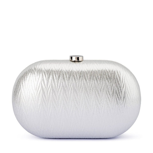 Olga Berg IZZA Oval Clutch (Silver)