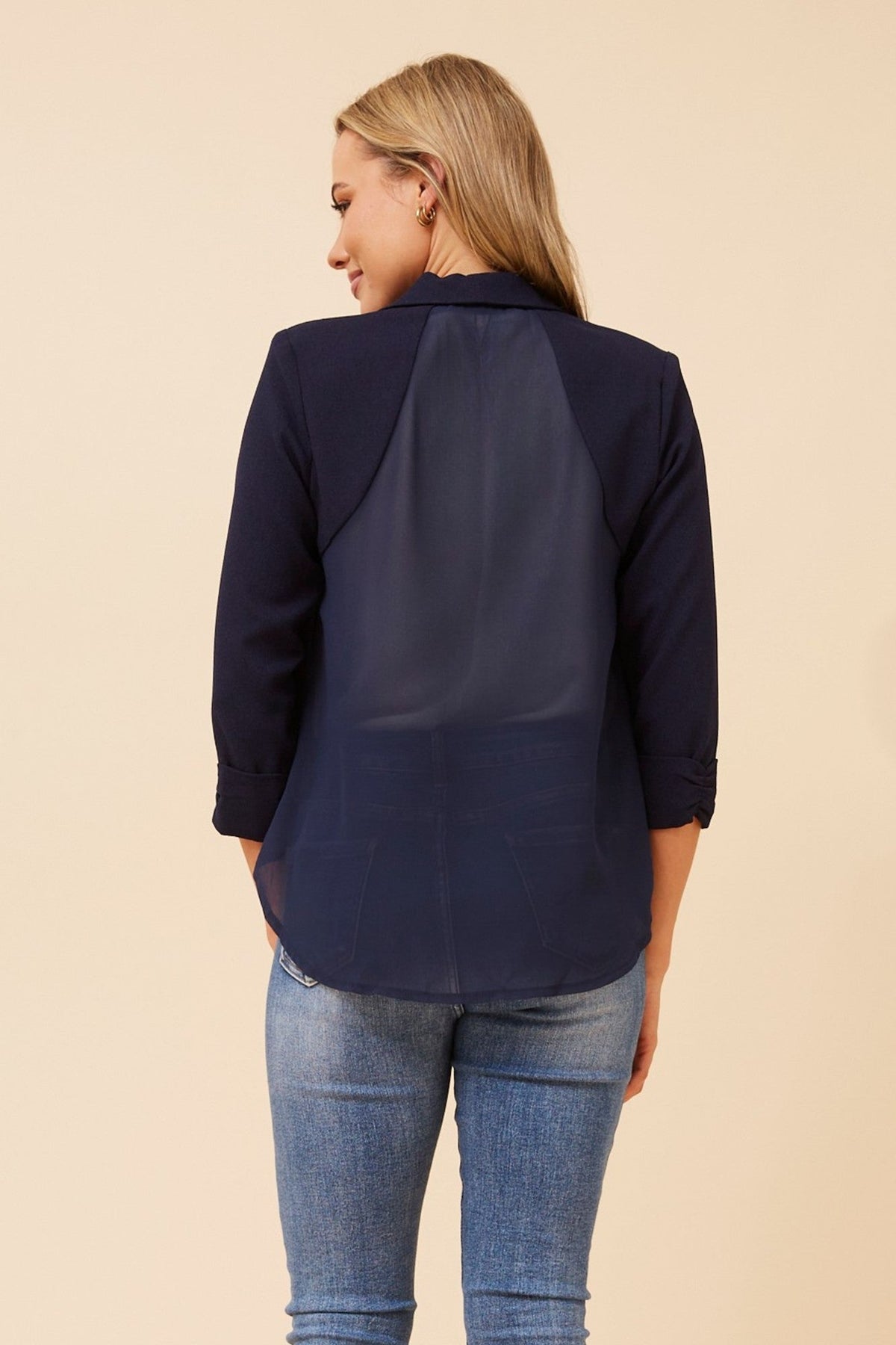 Caroline Morgan Australia ROXY CROP BLAZER JACKET (Black)