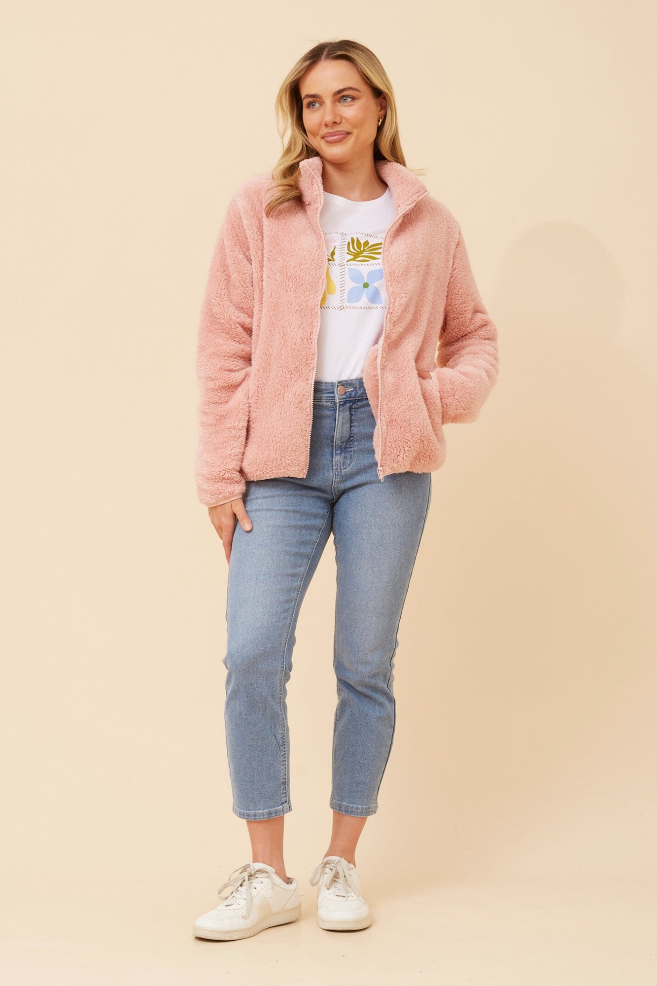 LYN TEDDY FUR JACKET (Artichoke)