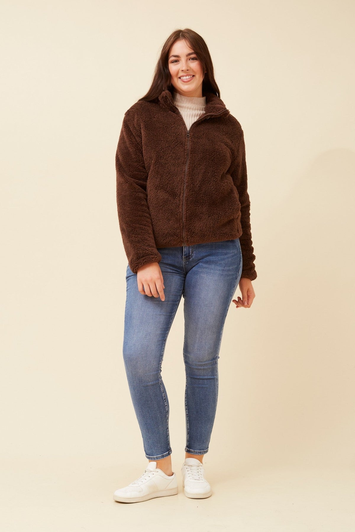Caroline Morgan Australia LYN TEDDY FUR JACKET (Chocolate)