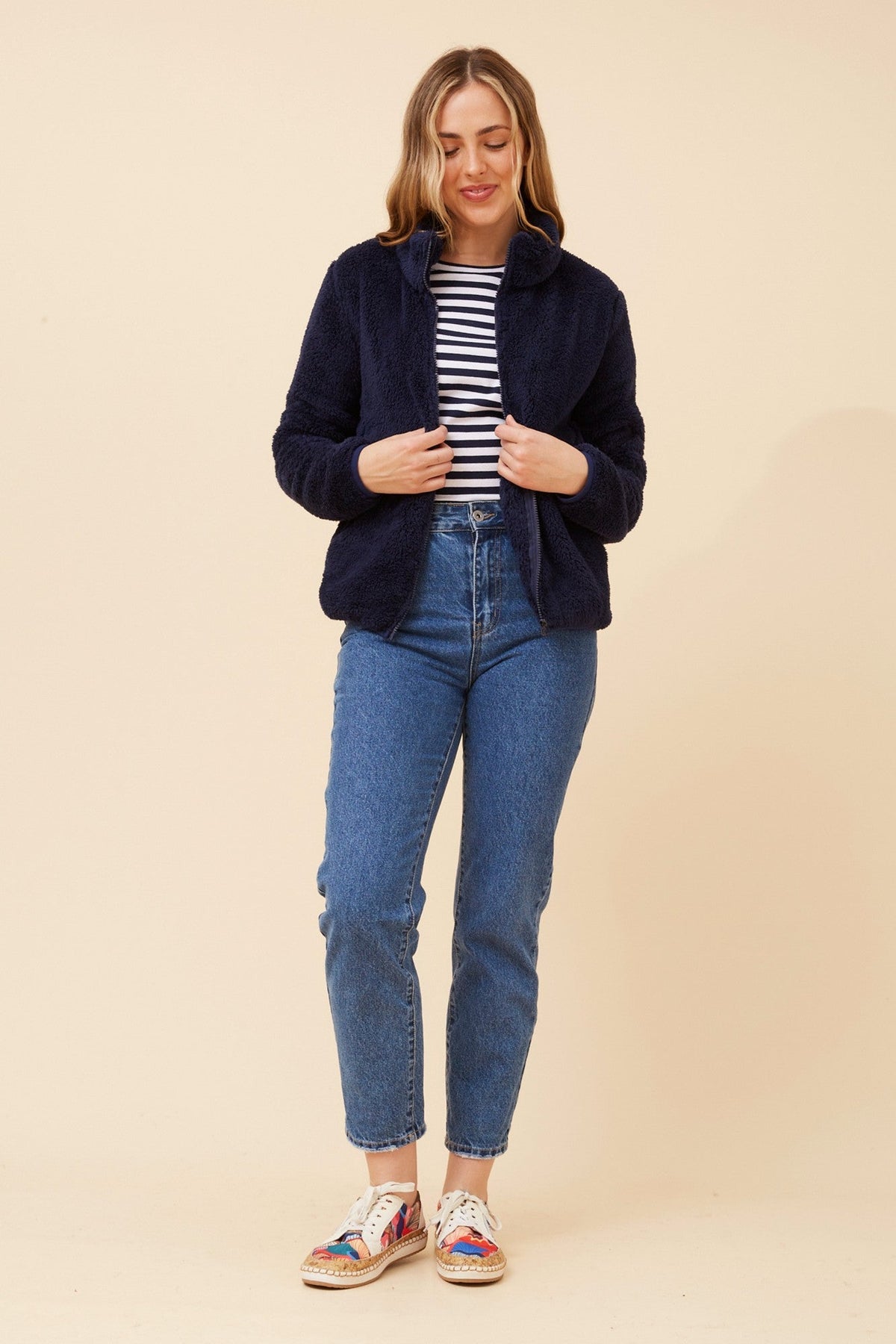 Caroline Morgan Australia LYN TEDDY FUR JACKET (Navy)