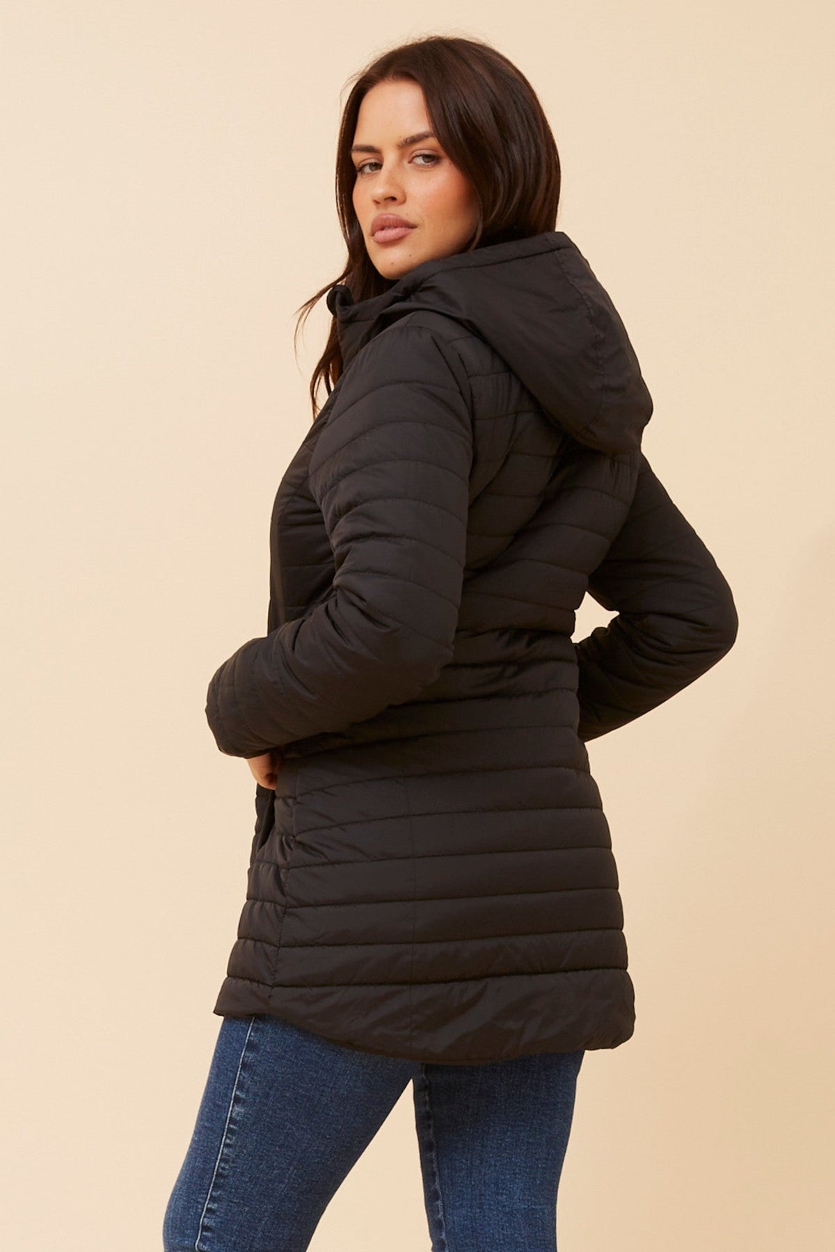 CARSON HOODED PUFFER JACKET (Black)