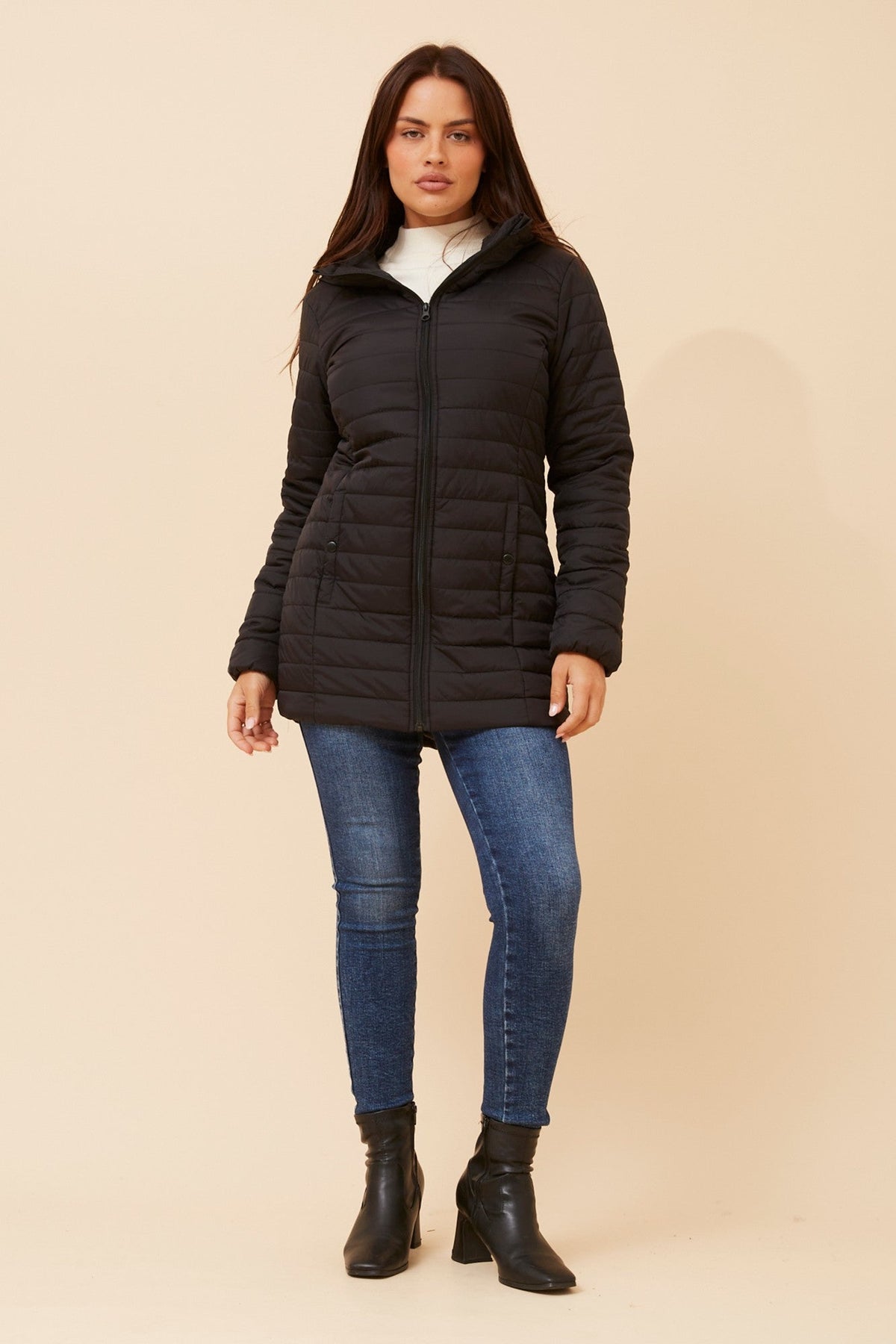 CARSON HOODED PUFFER JACKET (Black)