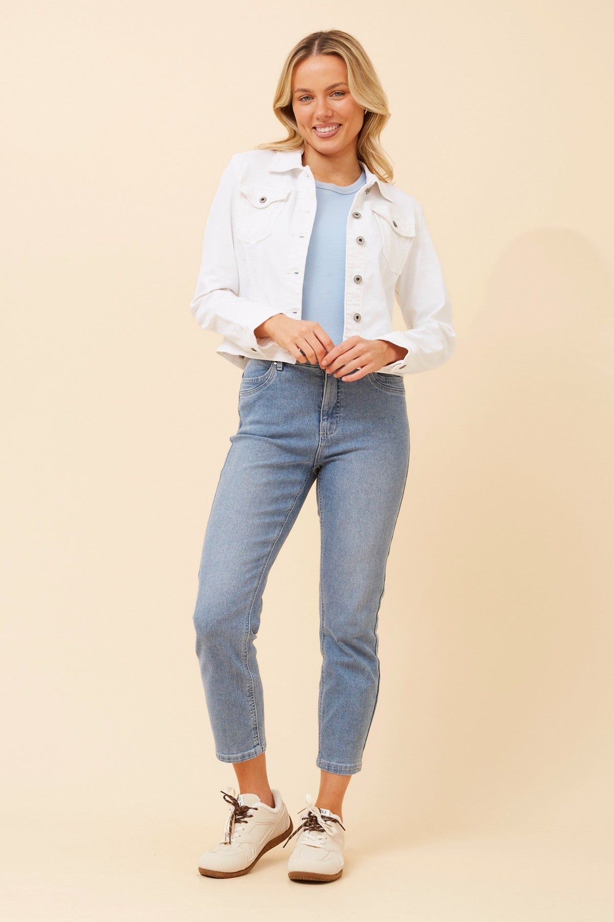 INFINITY DESTINY SEQUIN WING DENIM JACKET (White)