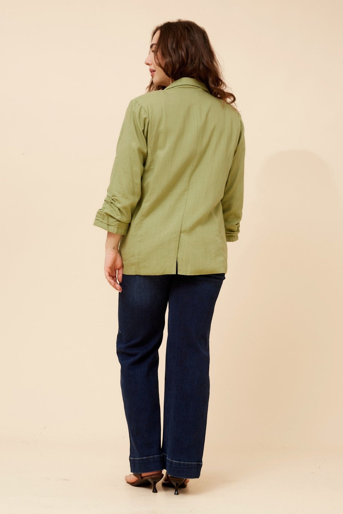 Caroline Morgan Australia NOVELLA LINEN BLEND BLAZER (Pistachio)