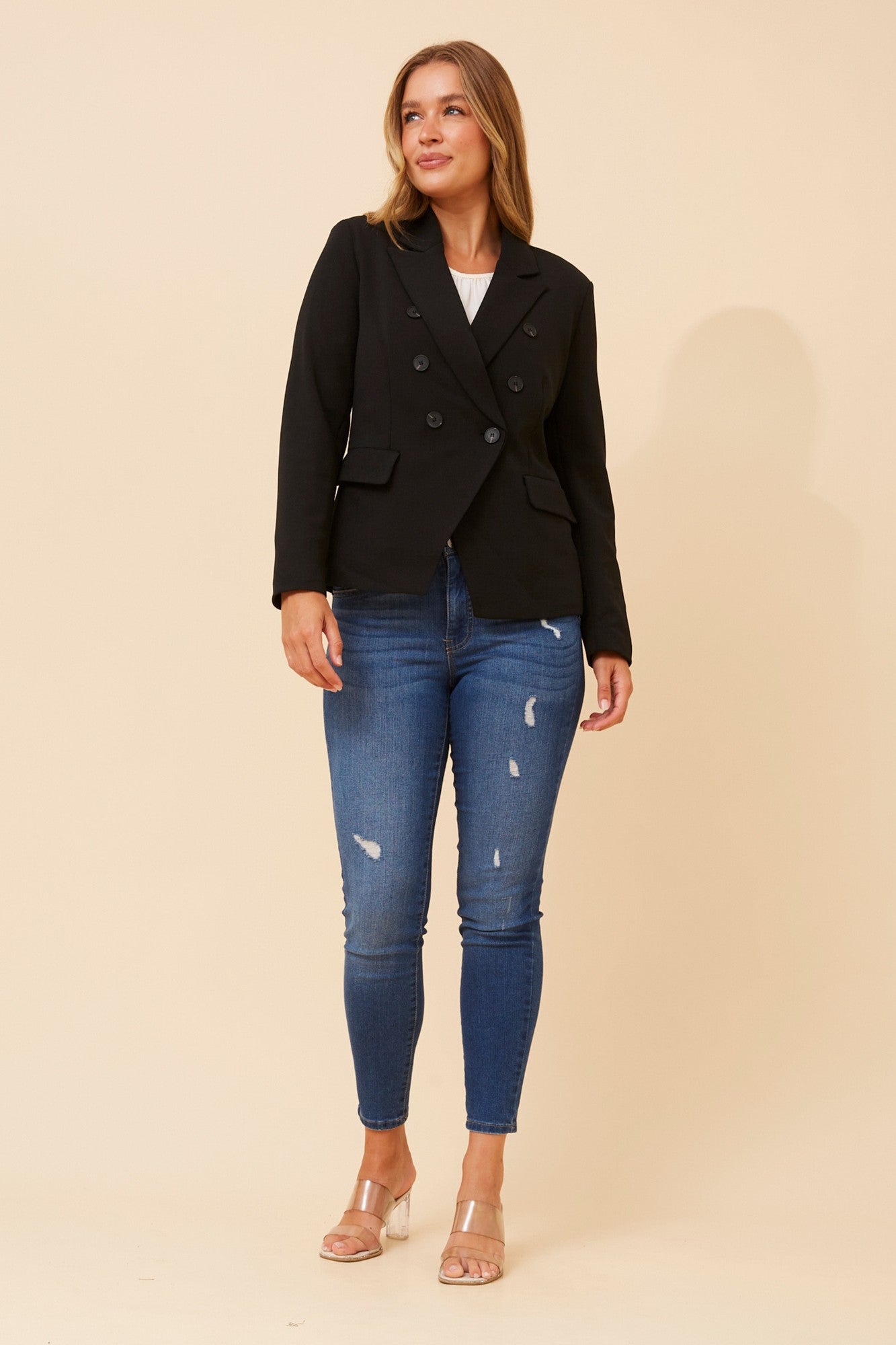 JENETT SOLID BLAZER (Black)
