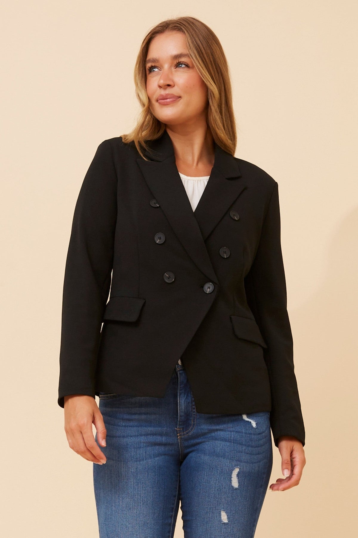 JENETT SOLID BLAZER (Black)