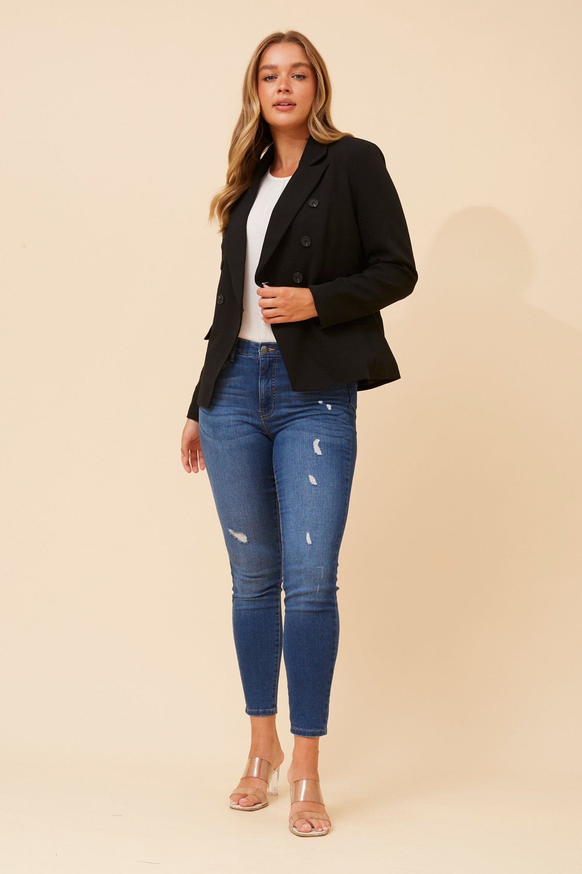 JENETT SOLID BLAZER (Black)