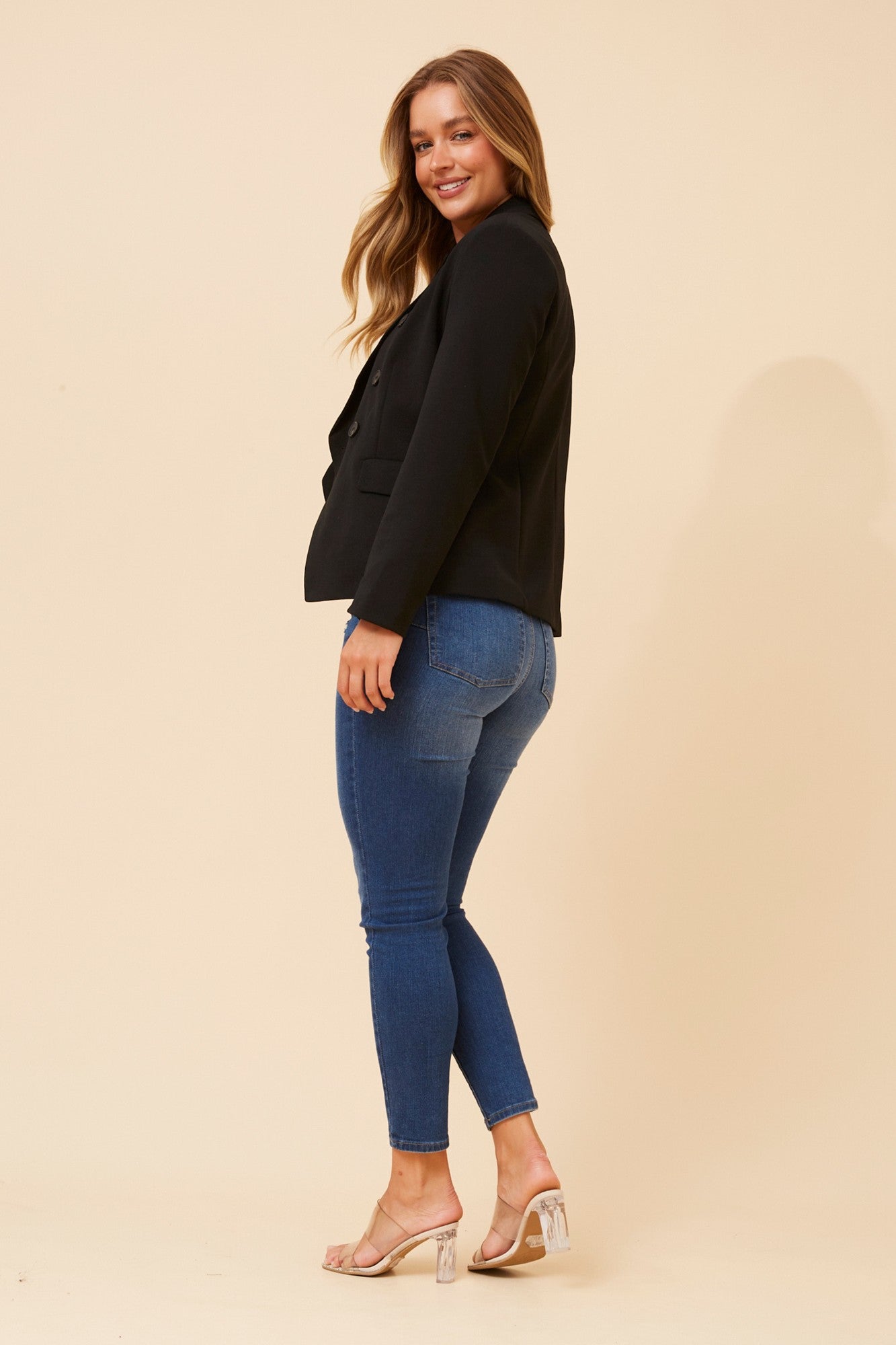 JENETT SOLID BLAZER (Black)