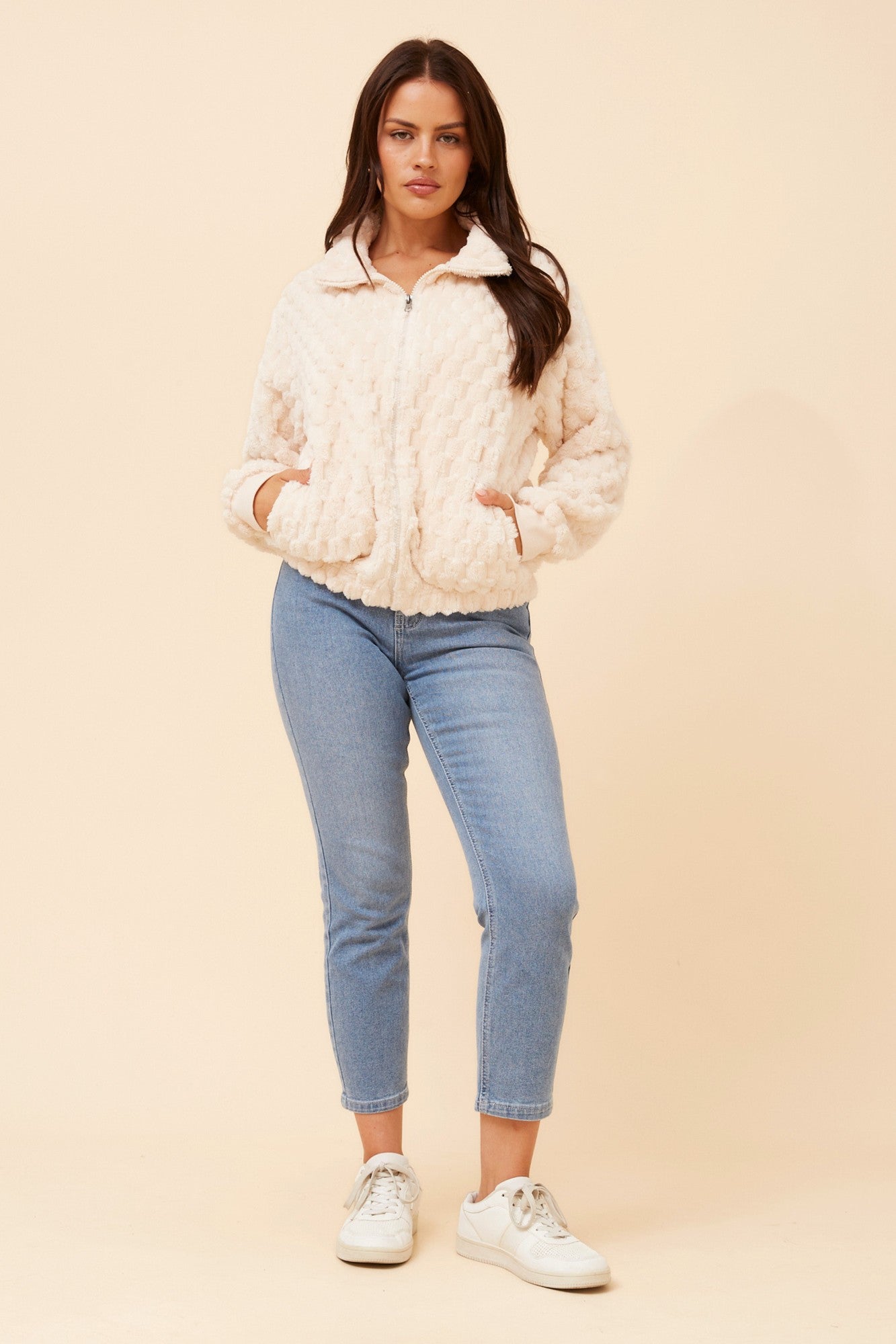 ONDINE FAUX FUR JACKET (Beige)