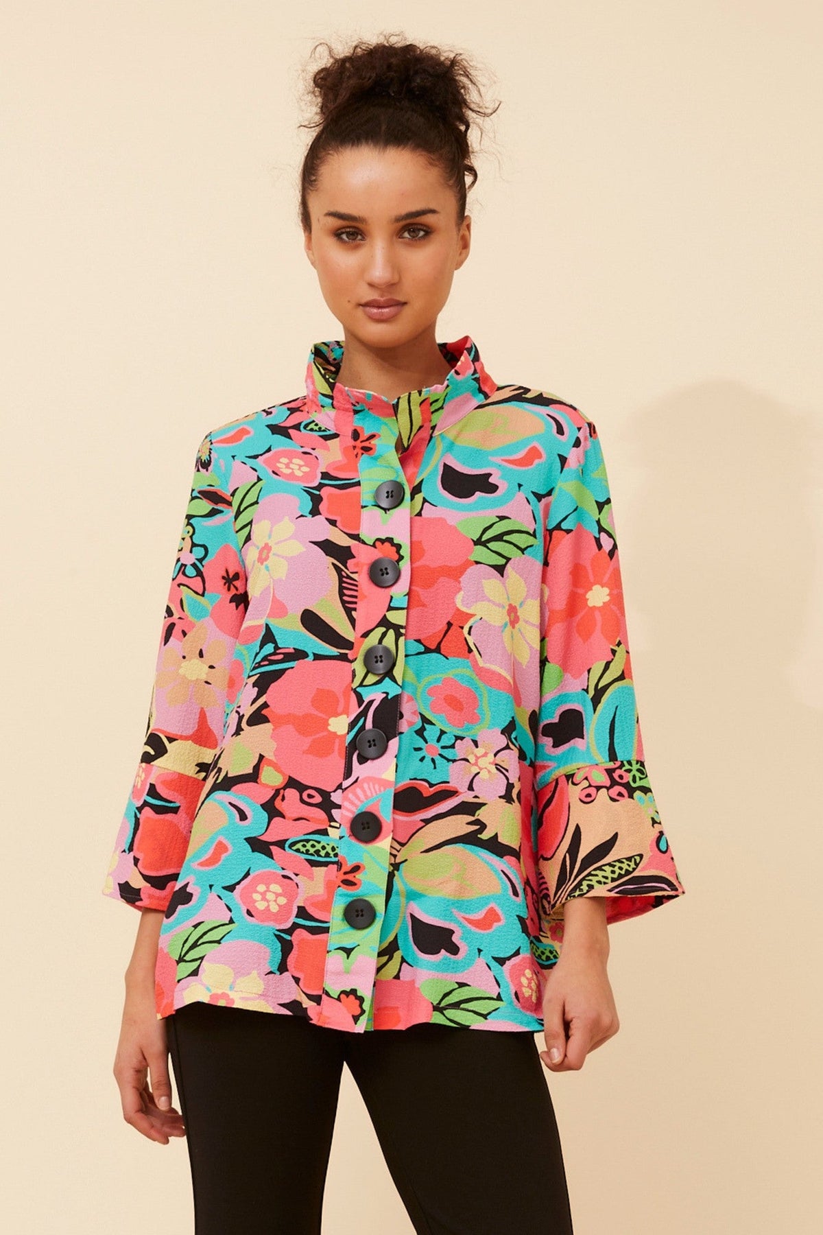 AVELYN FLORAL JACKET (Multi Pink)