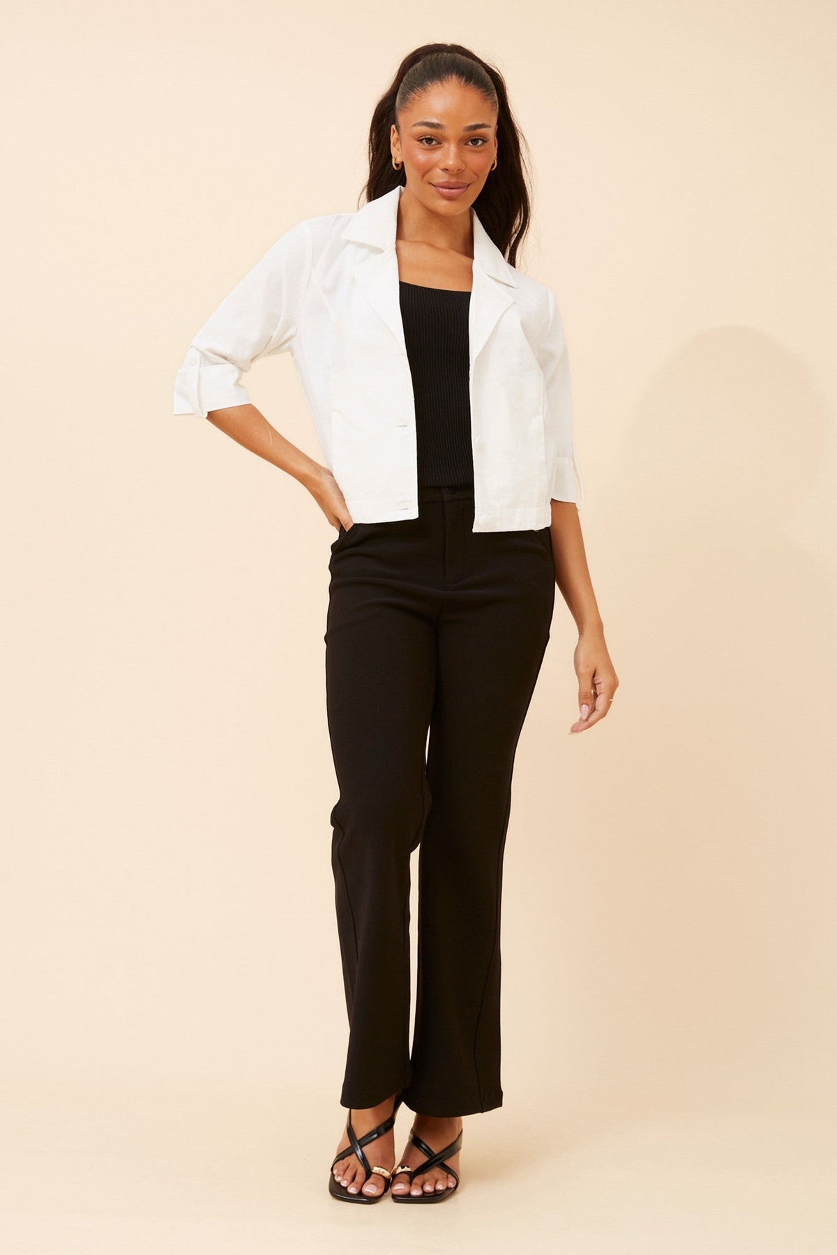 Caroline Morgan Australia CASIANE LINEN BLEND JACKET (White)
