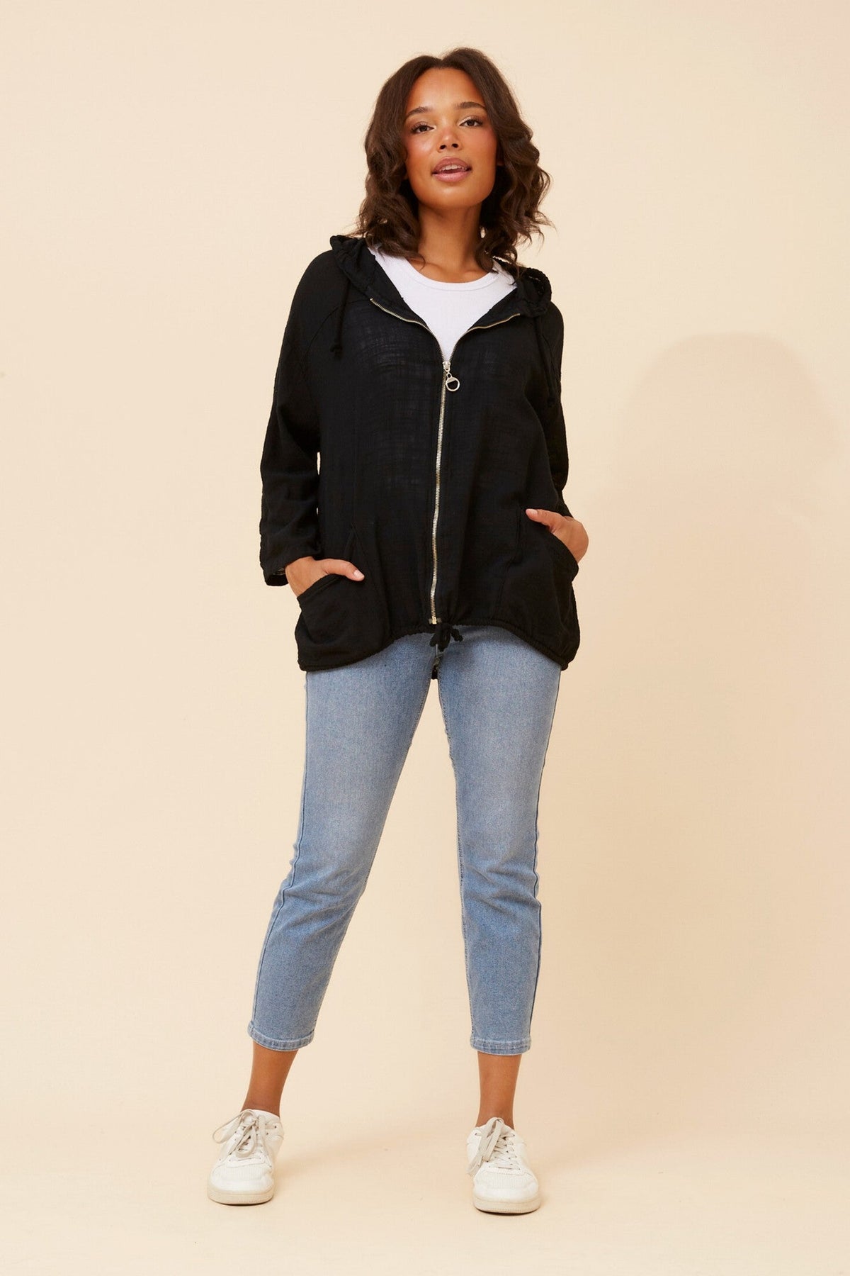 BOTTEGA MODA FIORINA SOLID JACKET (Black)