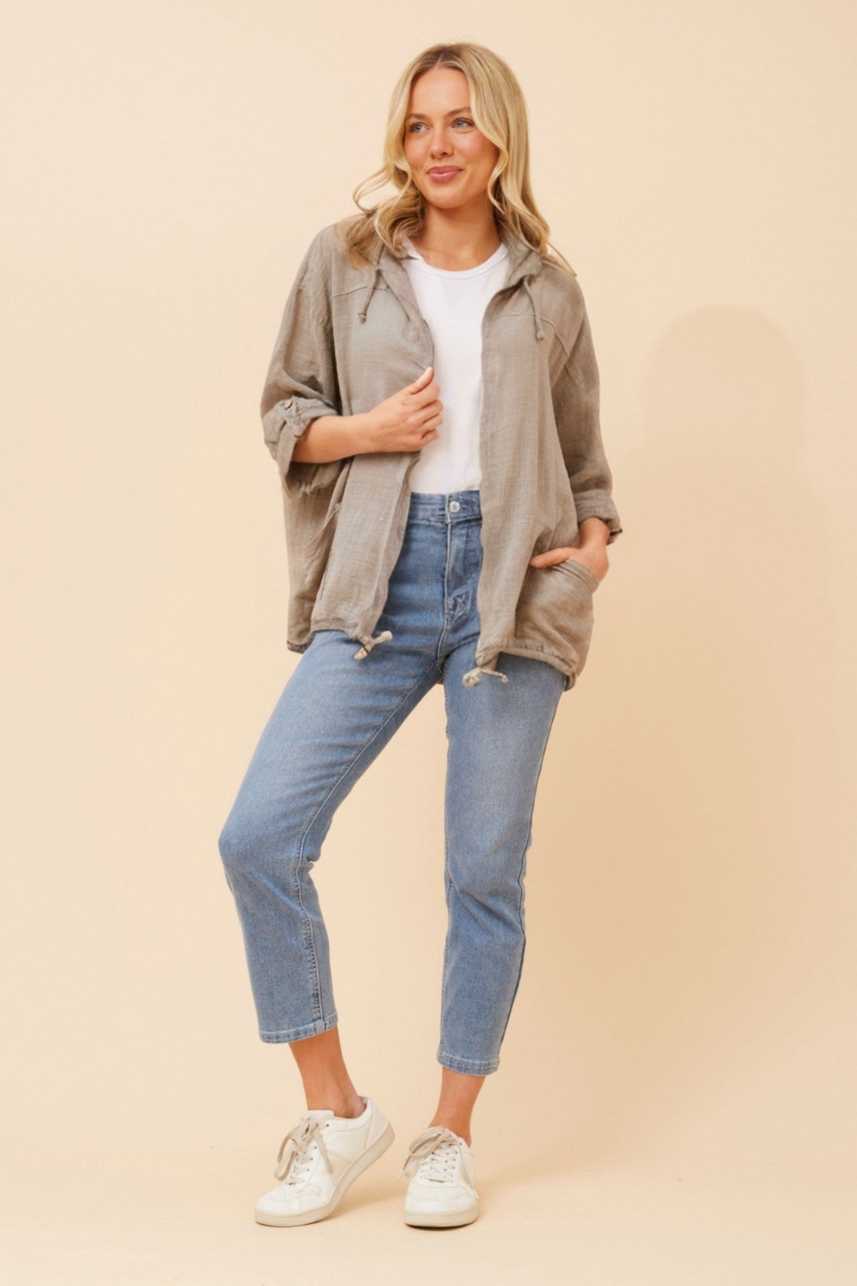 BOTTEGA MODA FIORINA SOLID JACKET (Fango)