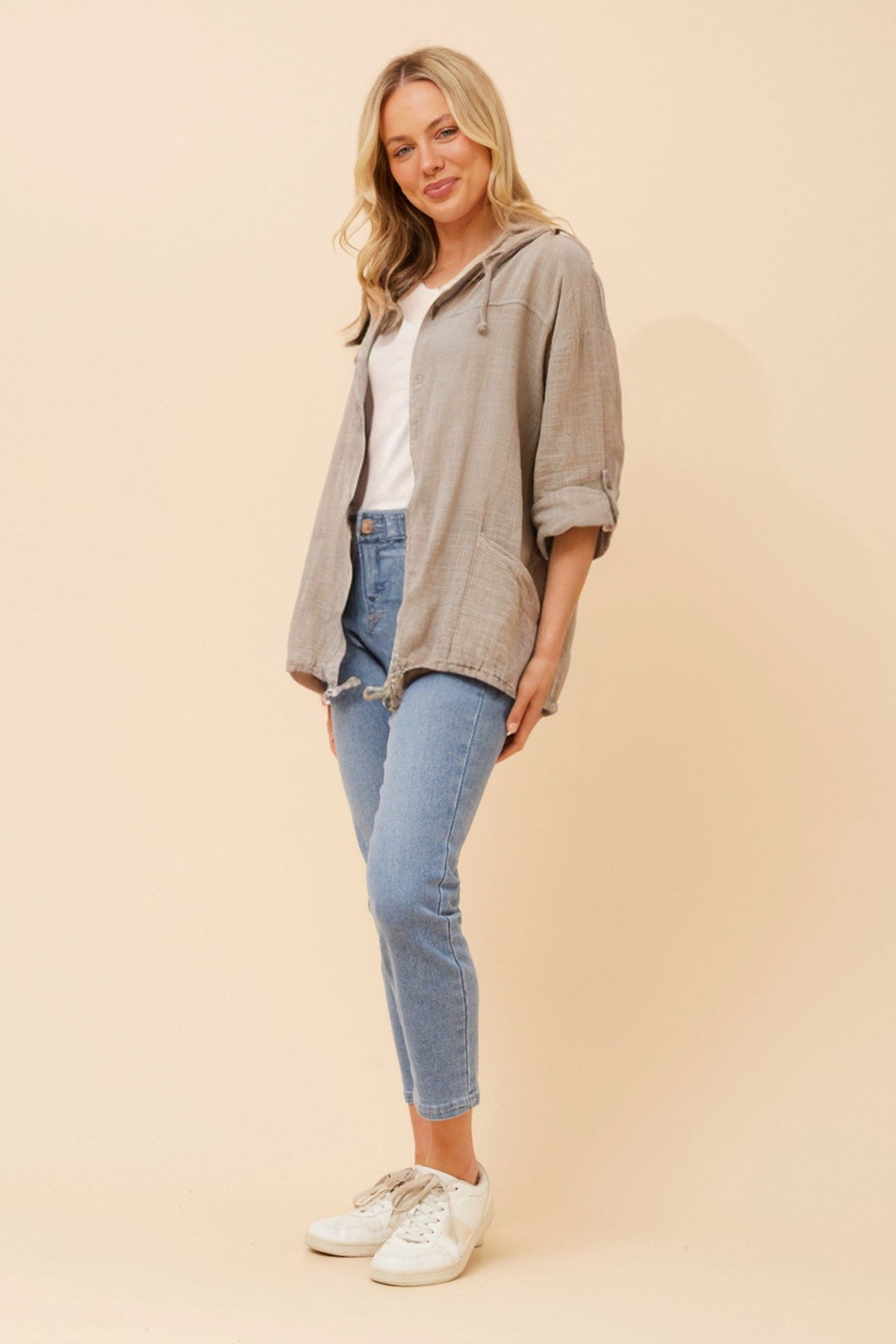 BOTTEGA MODA FIORINA SOLID JACKET (Fango)