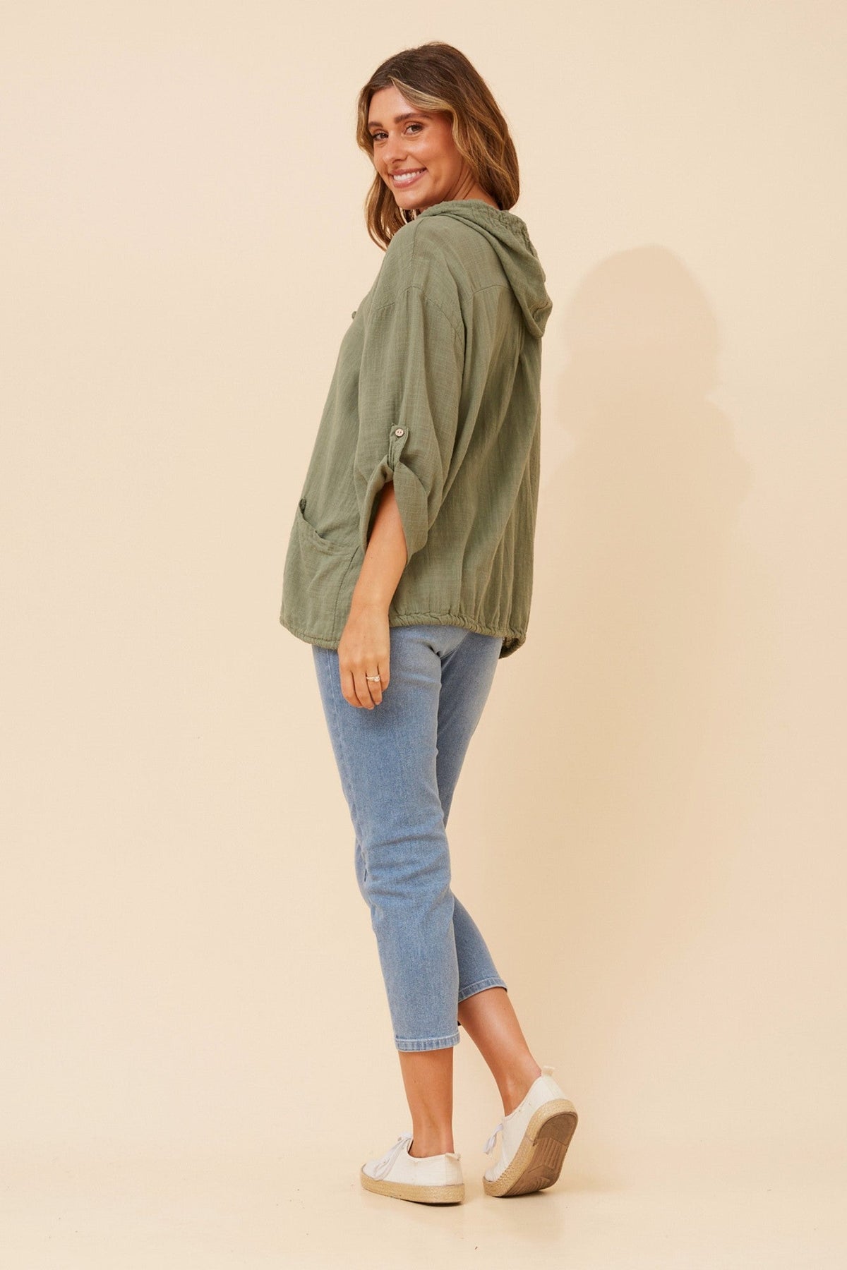 BOTTEGA MODA FIORINA SOLID JACKET (Khaki)