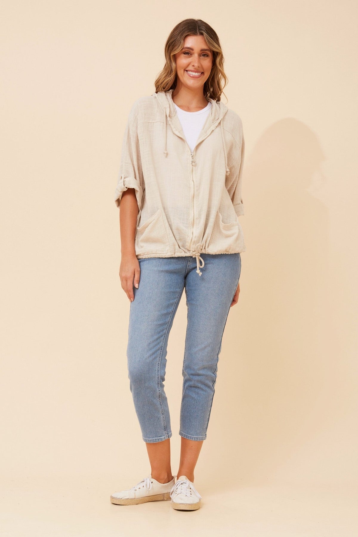 BOTTEGA MODA FIORINA SOLID JACKET (Linen)