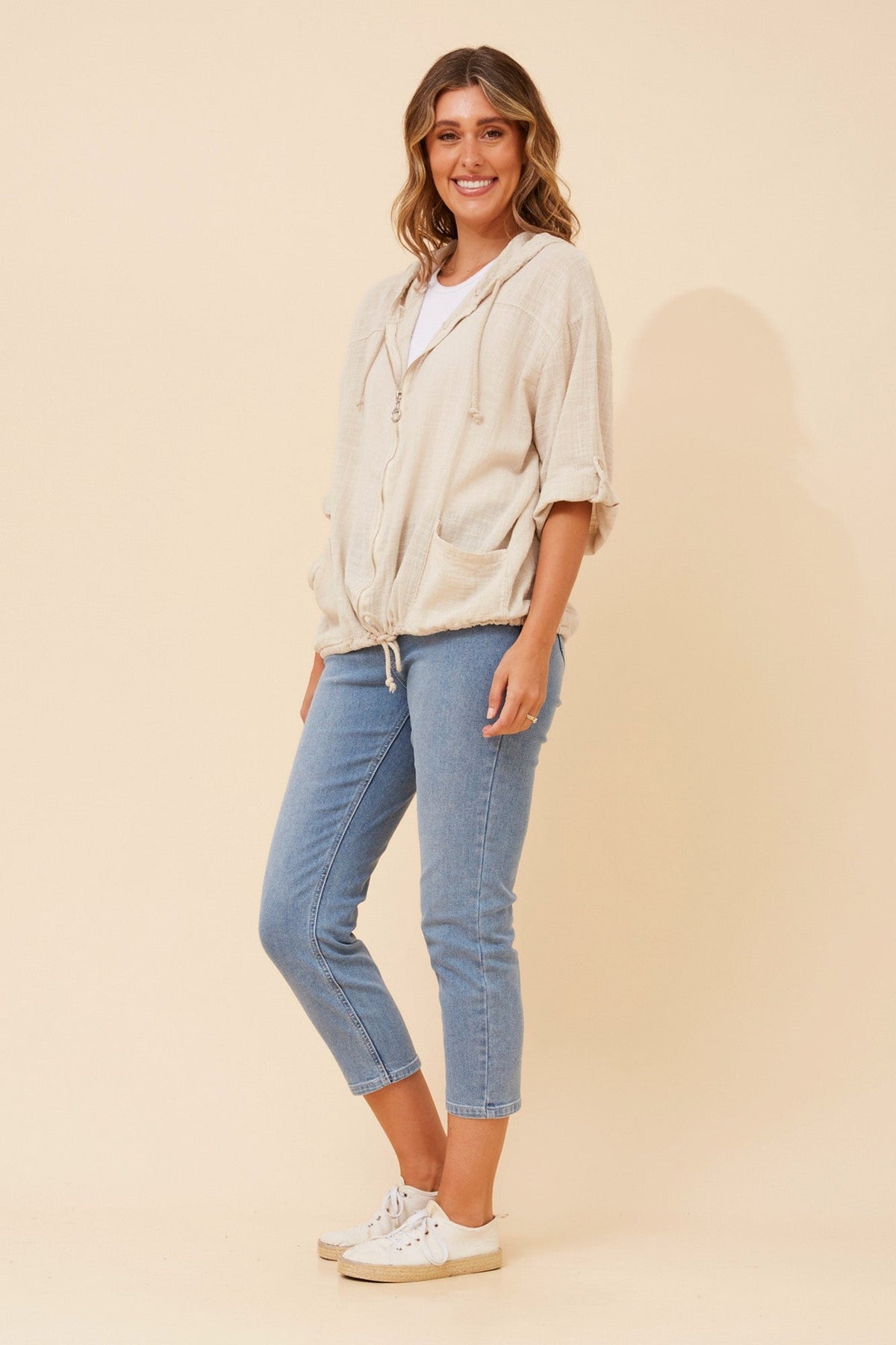 BOTTEGA MODA FIORINA SOLID JACKET (Linen)