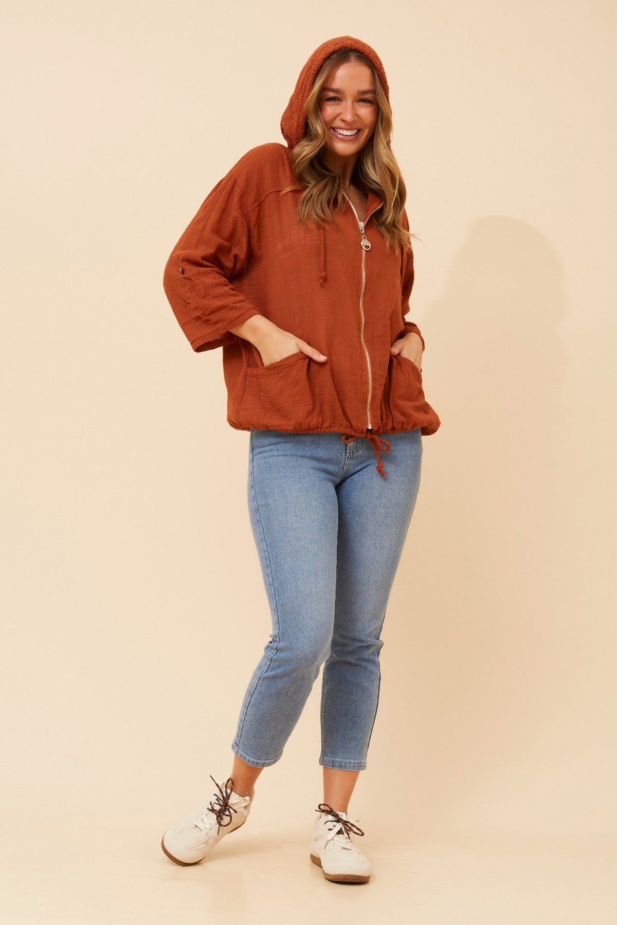 BOTTEGA MODA FIORINA SOLID JACKET (Rust)