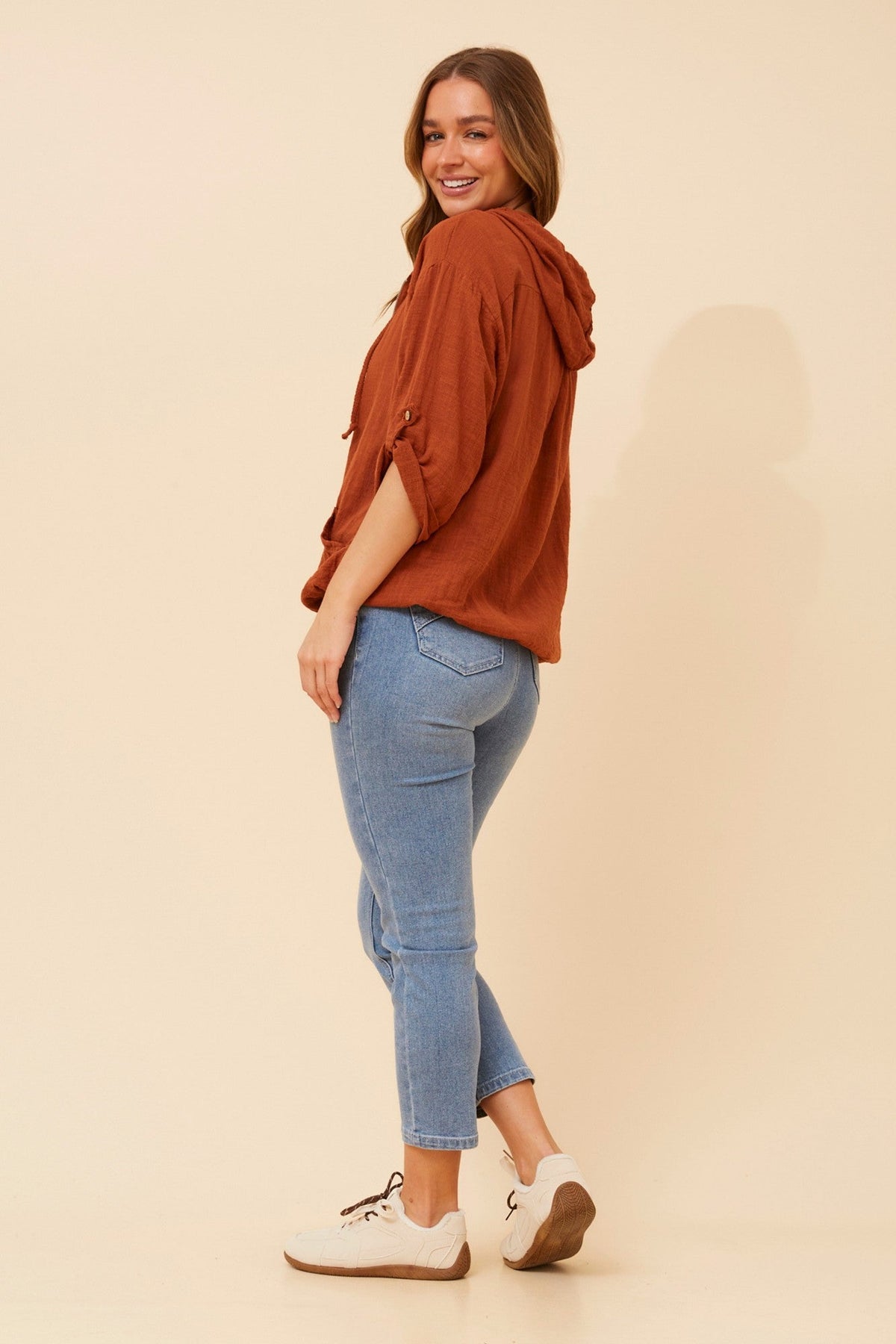 BOTTEGA MODA FIORINA SOLID JACKET (Rust)