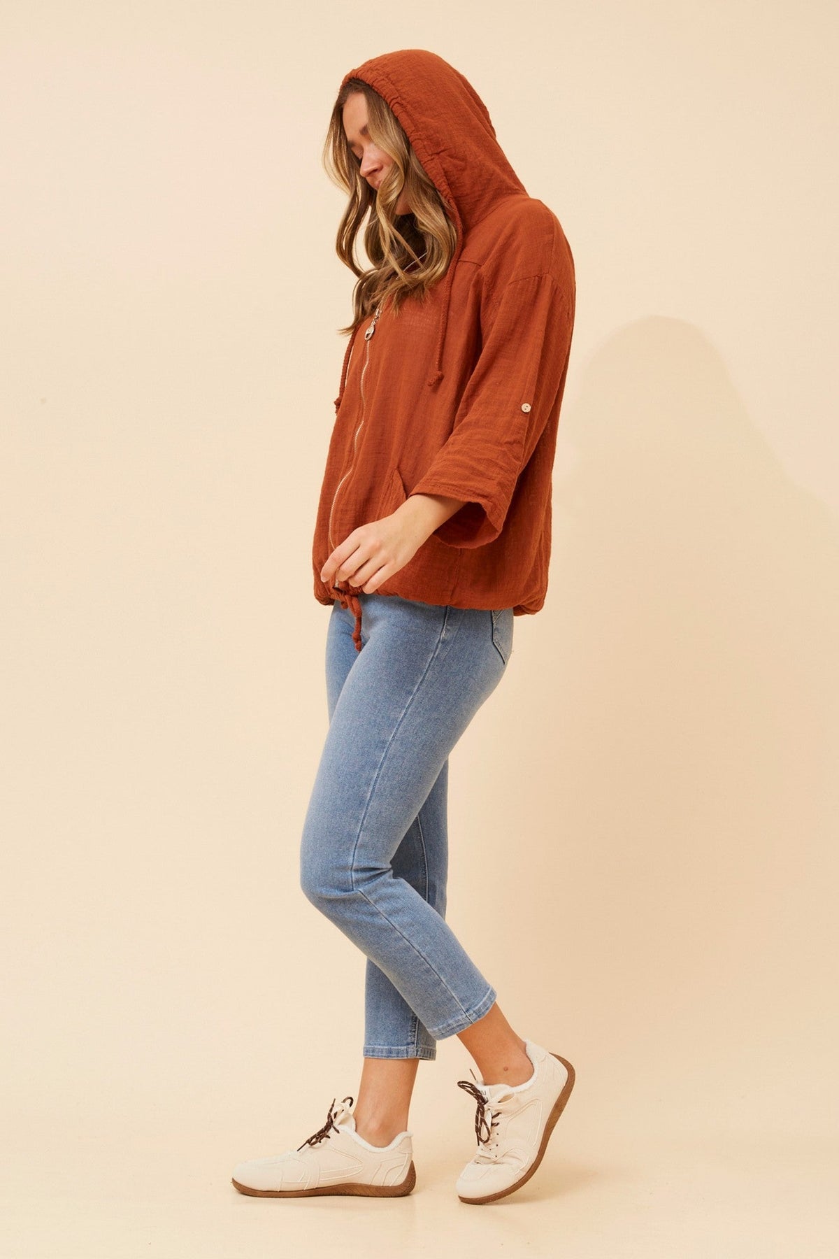 BOTTEGA MODA FIORINA SOLID JACKET (Rust)