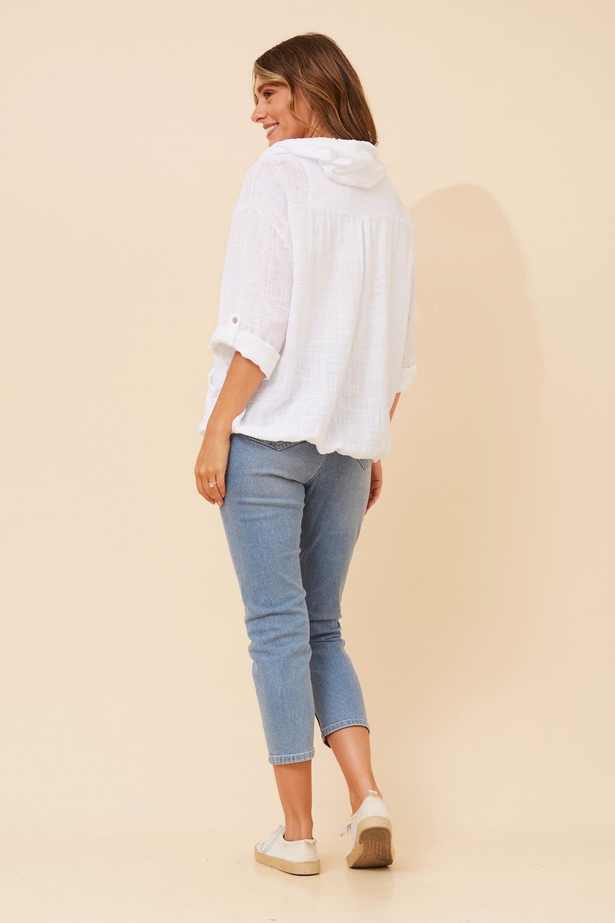BOTTEGA MODA FIORINA SOLID JACKET (White)