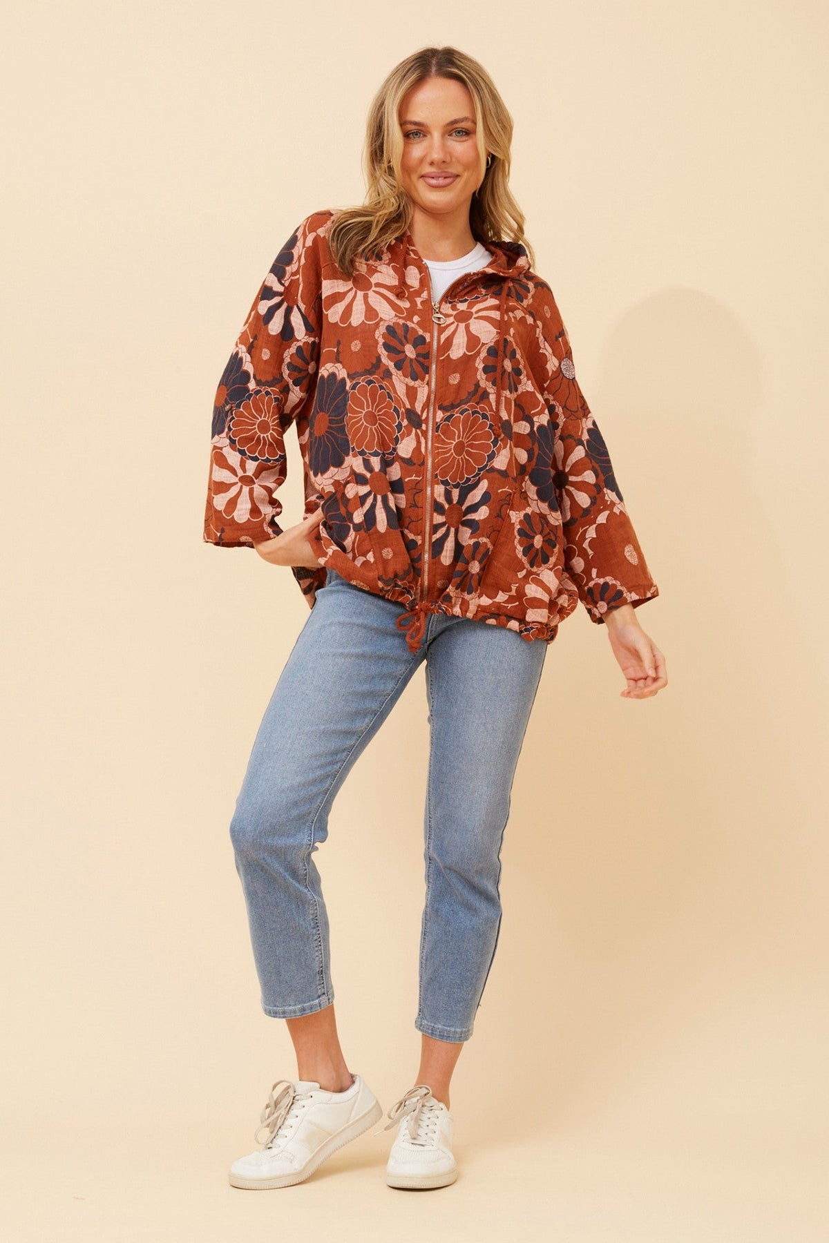 FIORINA FLORAL PRINT JACKET (Beige)