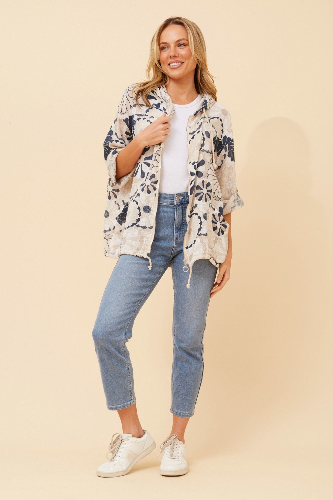 FIORINA FLORAL PRINT JACKET (Beige)