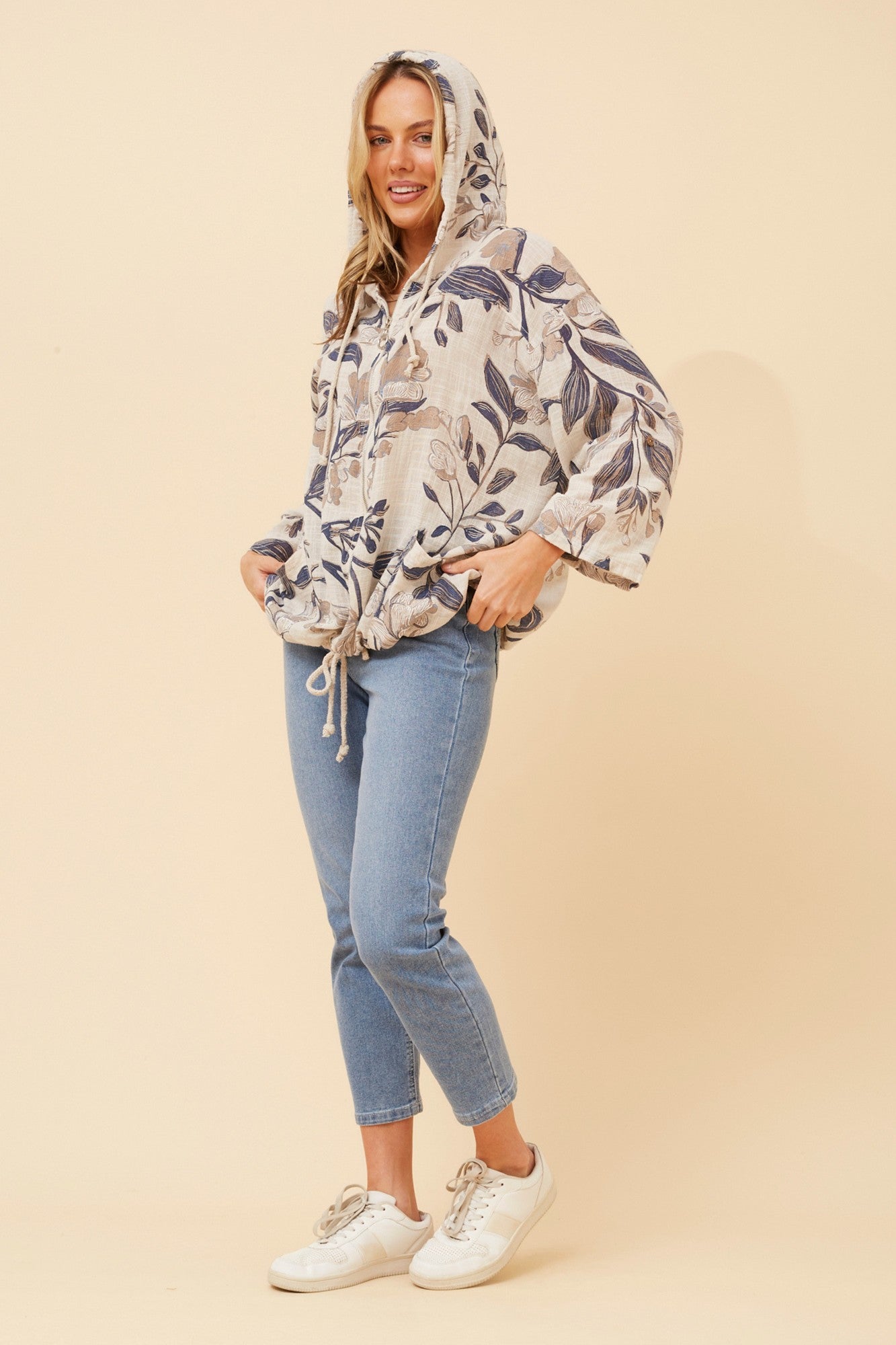 FIORINA FLORAL PRINT JACKET (Multi Blue)