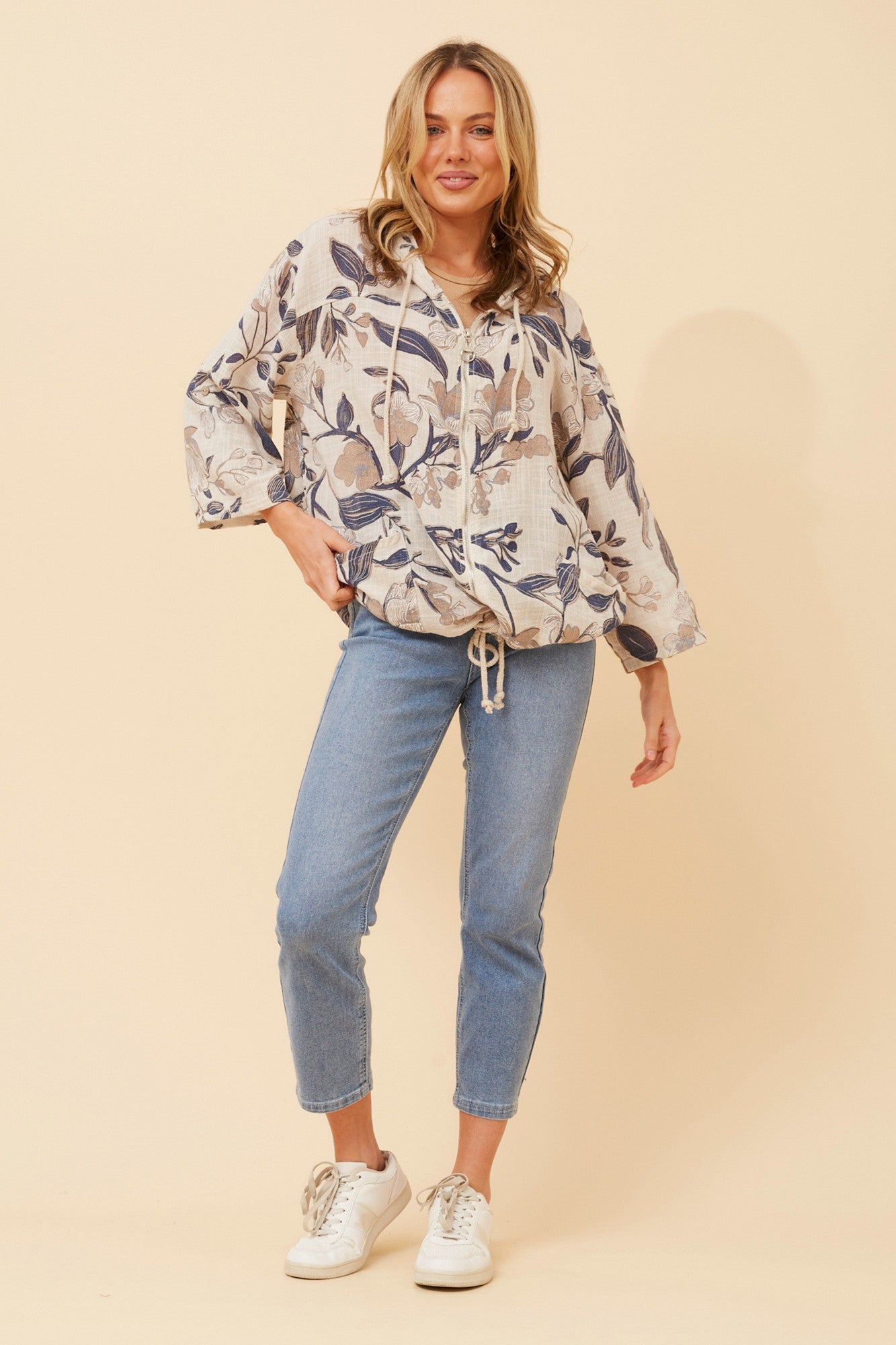 FIORINA FLORAL PRINT JACKET (Multi Blue)