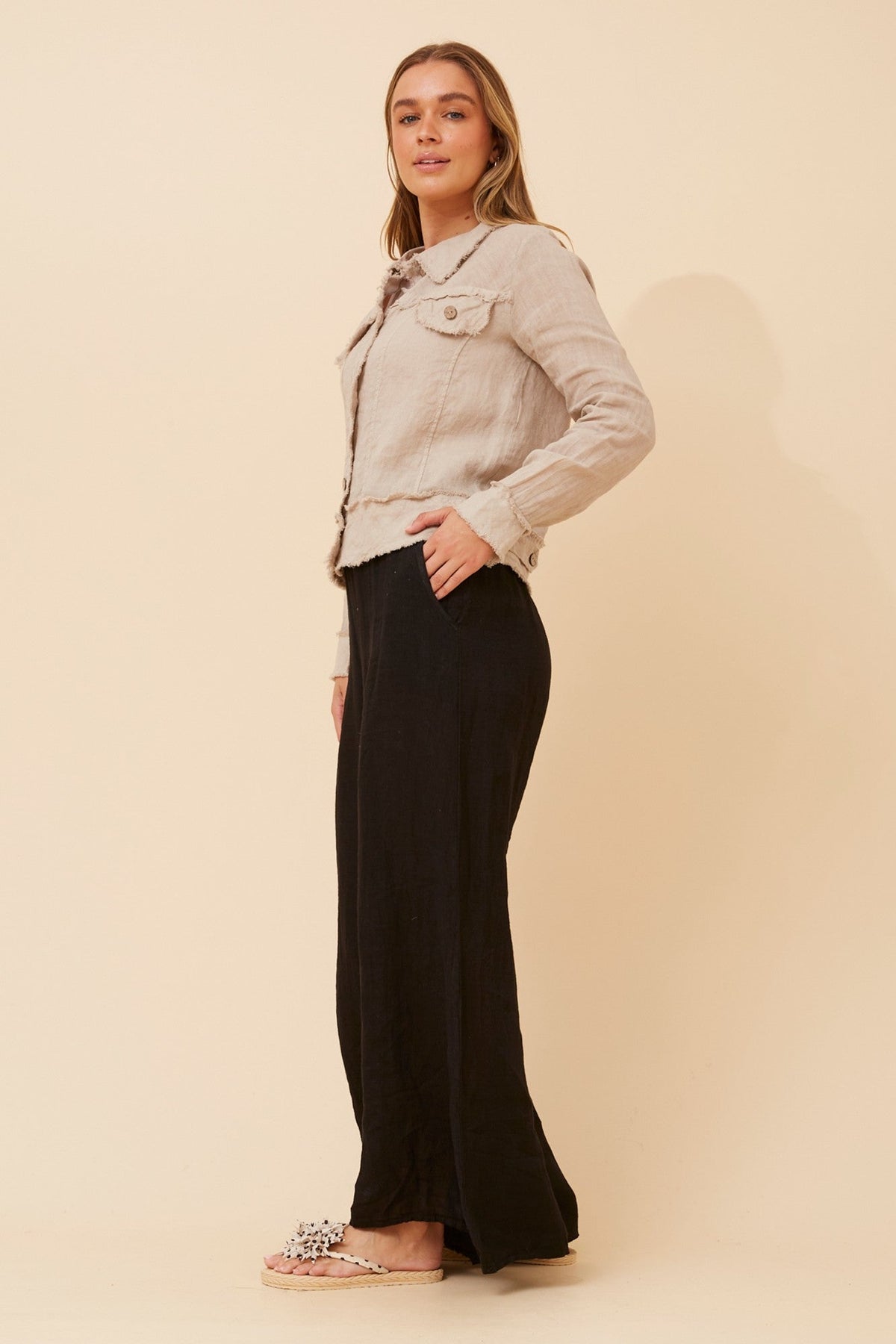 BOTTEGA MODA EDA SOLID JACKET (Linen)