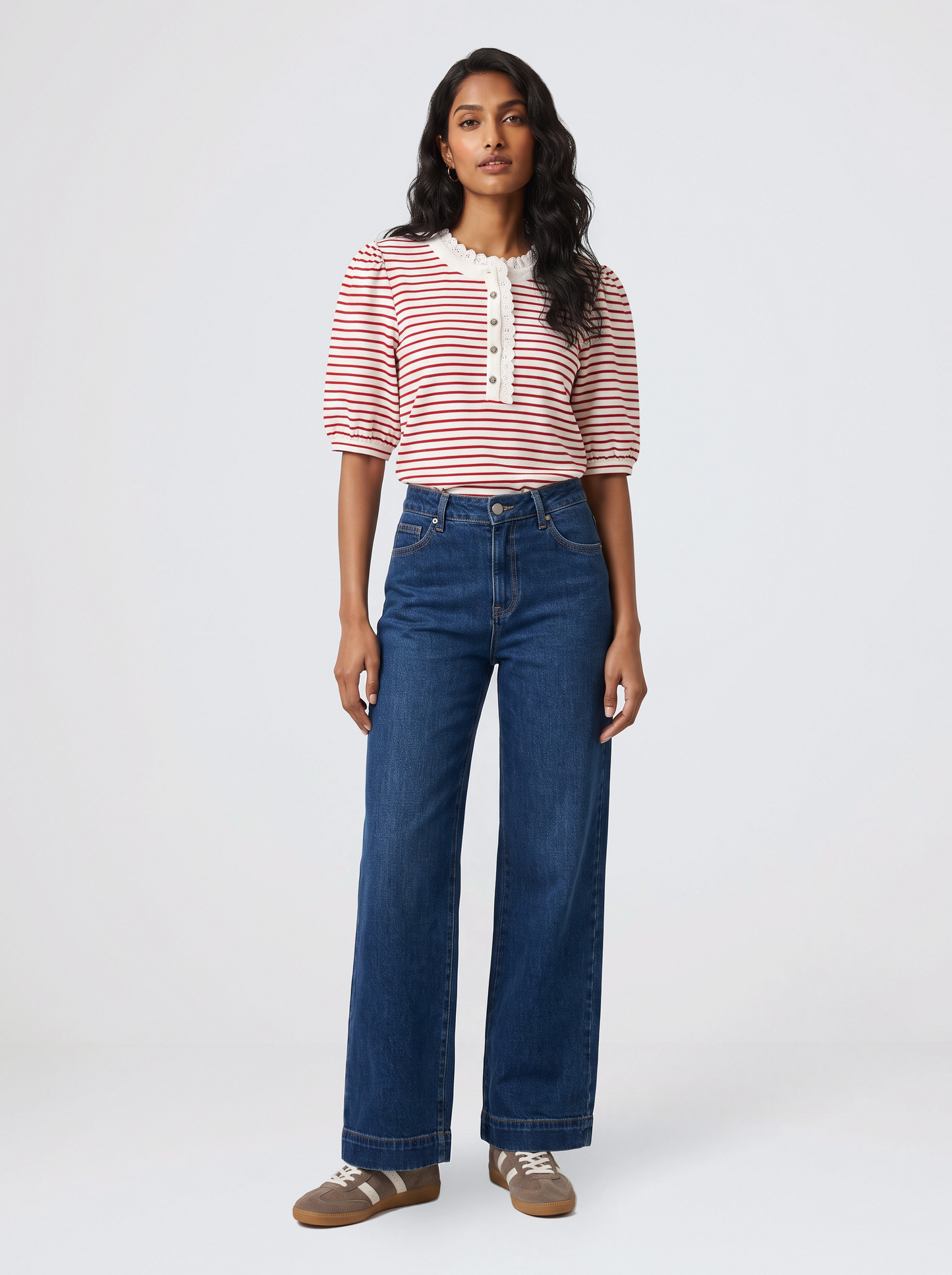 Kireina Jacqueline Top (Red/White Stripe)