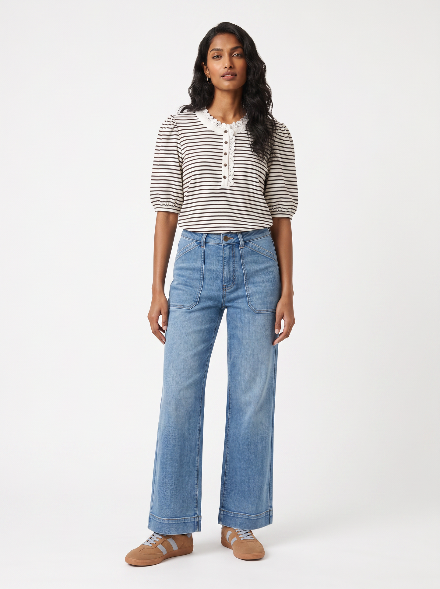 Kireina Jacqueline Top (Chocolate/White Stripe)