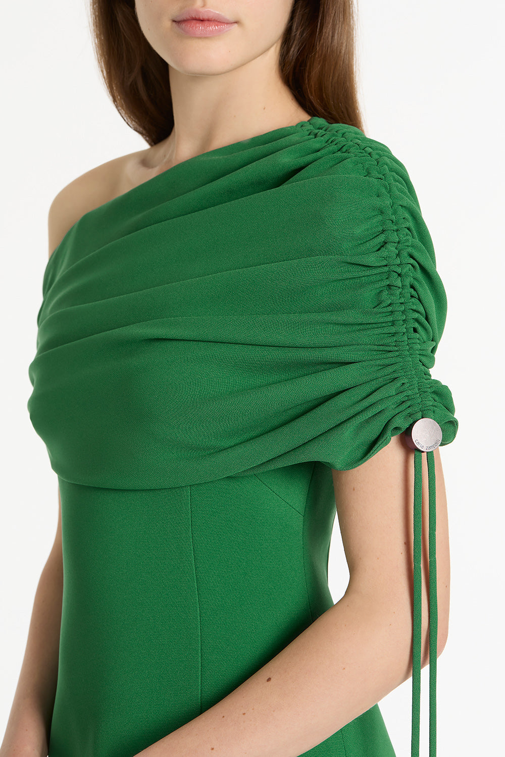 Carla Zampatti Jade Crepe Coulisse Shrug Dress (Red)