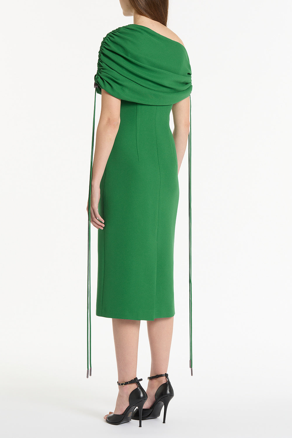 Carla Zampatti Jade Crepe Coulisse Shrug Dress (Red)