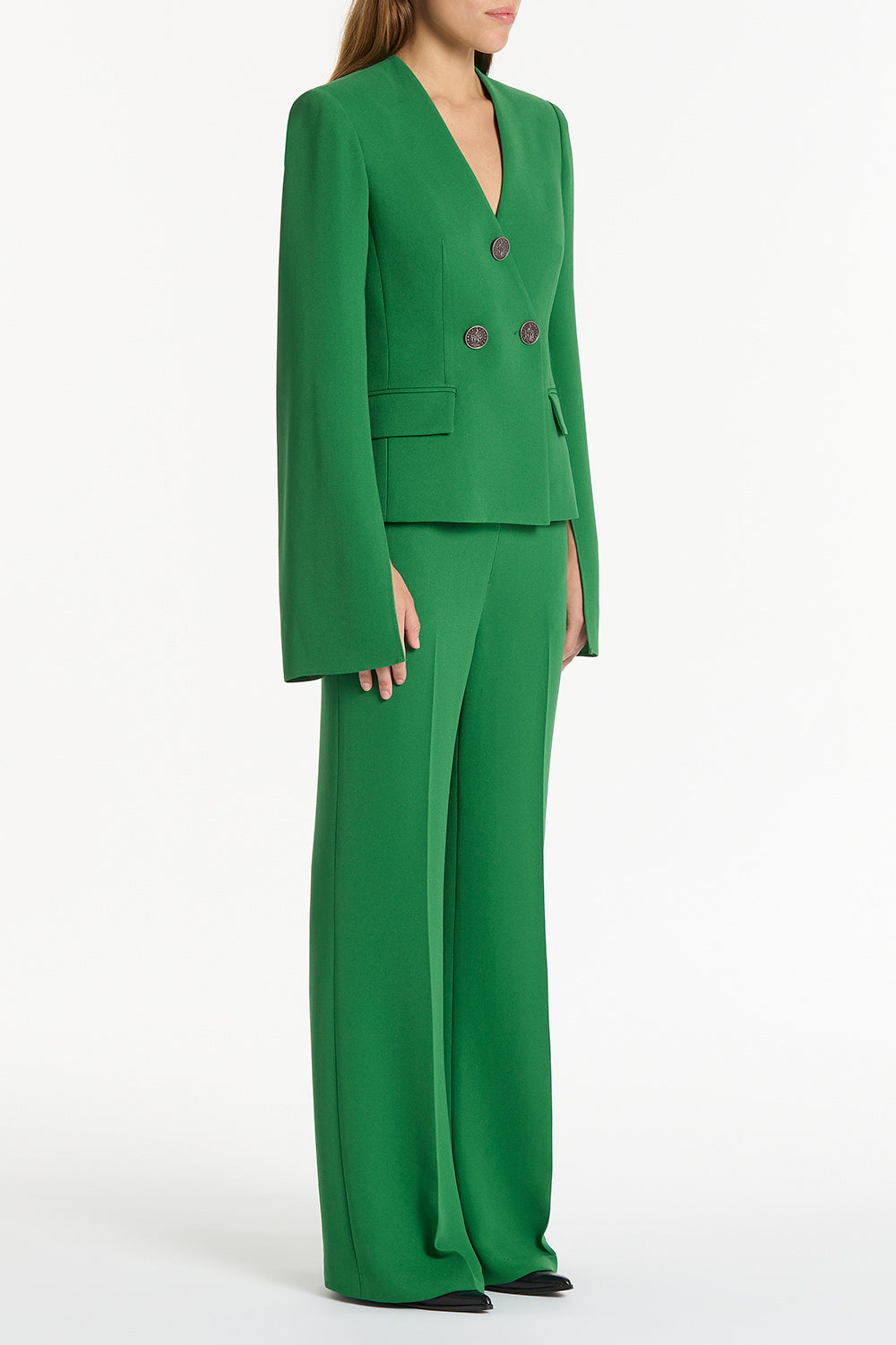 Carla Zampatti Jade Crepe Moneta Rome Jacket (Green)