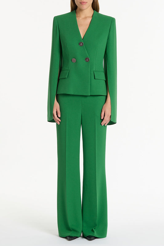 Image of Coats & Jackets. Product name - Jade Crepe Moneta Rome Jacket in Green colour by brand - Carla Zampatti