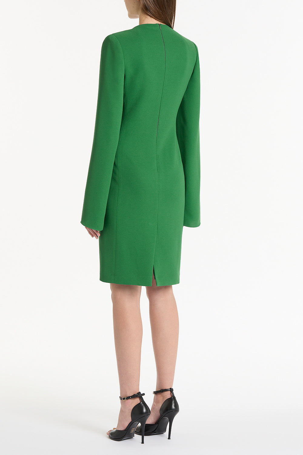 Carla Zampatti Jade Crepe V-Neck Lovero Dress (Green)