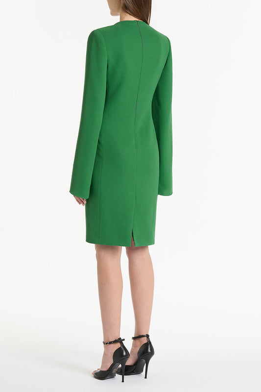 Carla Zampatti Jade Crepe V-Neck Lovero Dress (Green)