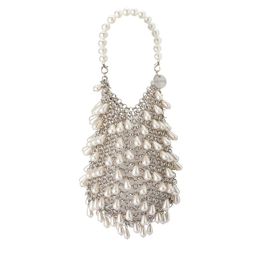Olga Berg JADEN Pearl Chainmail Bag (Silver)