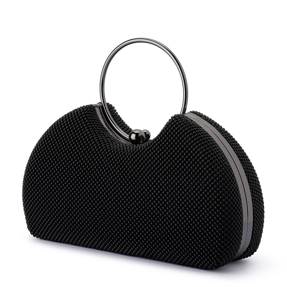 Olga Berg JAMIE Ball Mesh Top Handle (Black)