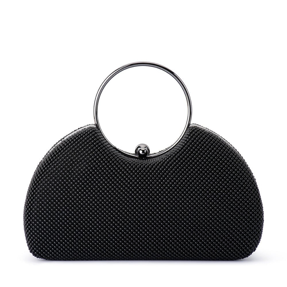 Olga Berg JAMIE Ball Mesh Top Handle (Black)