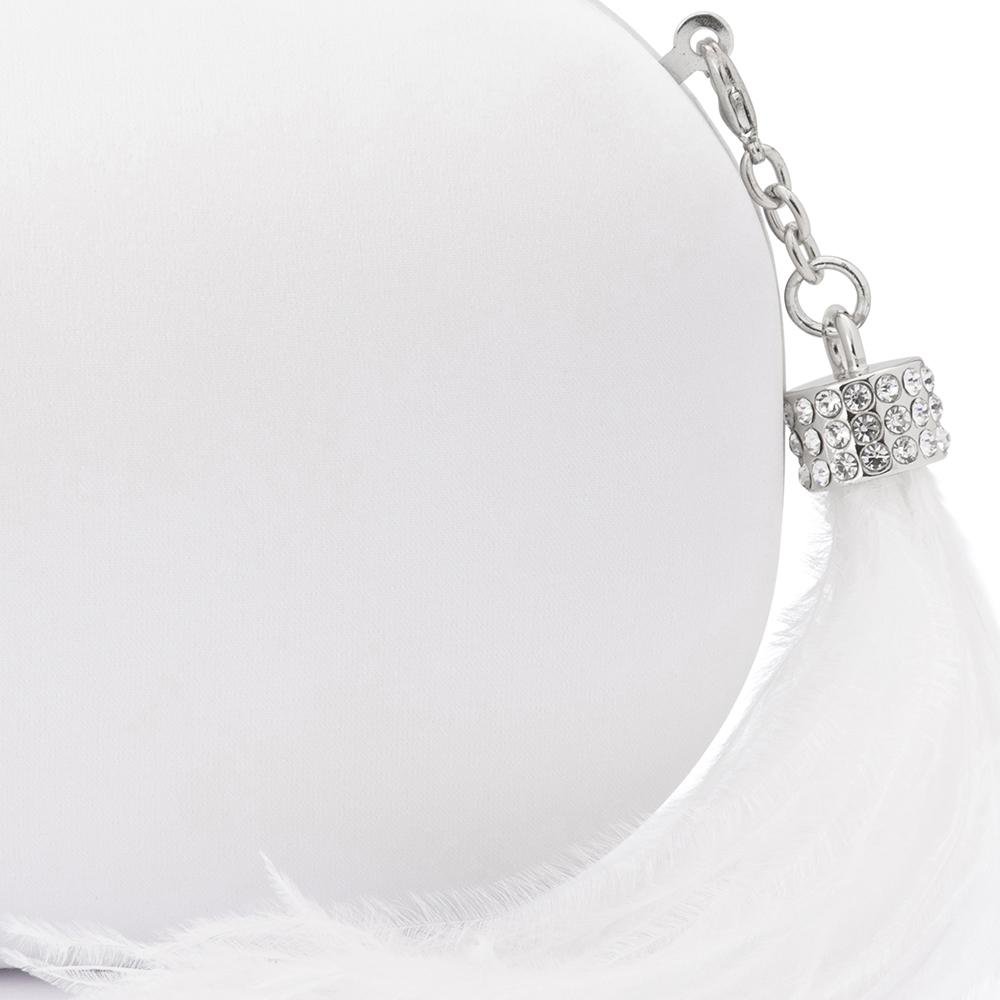 Olga Berg JENNA Feather Tassel Clutch (Silver)