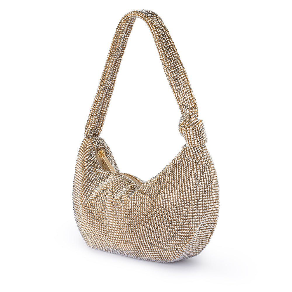 Olga Berg JESSICA Crystal Mesh Bag (Champagne)