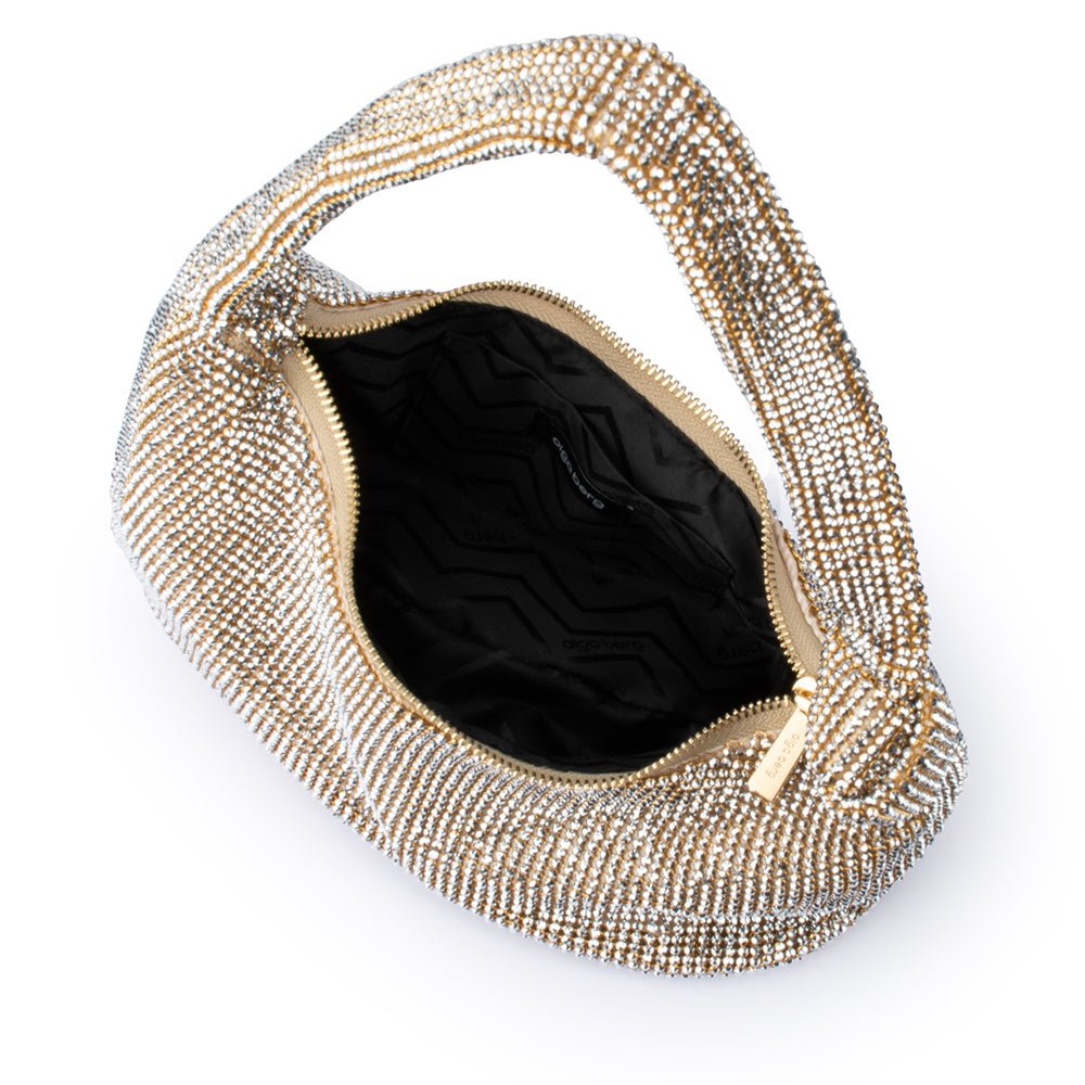 Olga Berg JESSICA Crystal Mesh Bag (Champagne)