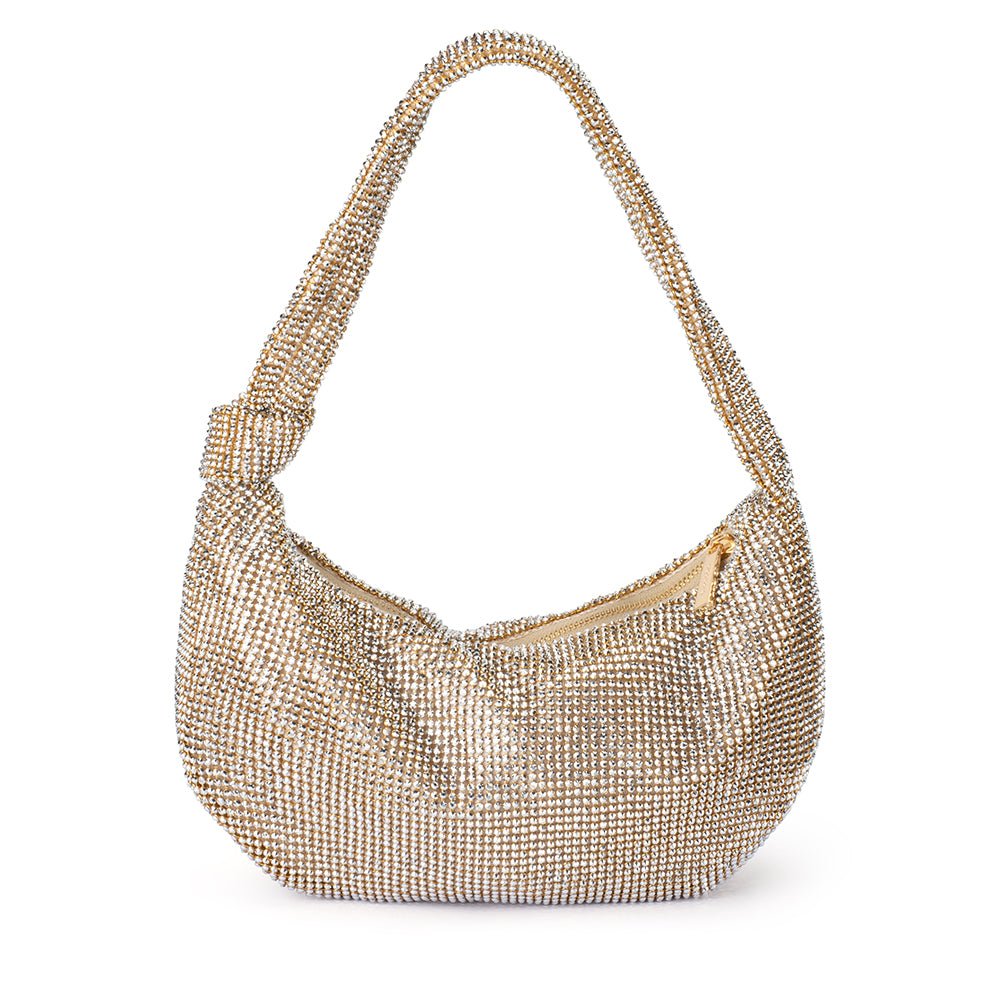Olga Berg JESSICA Crystal Mesh Bag (Champagne)